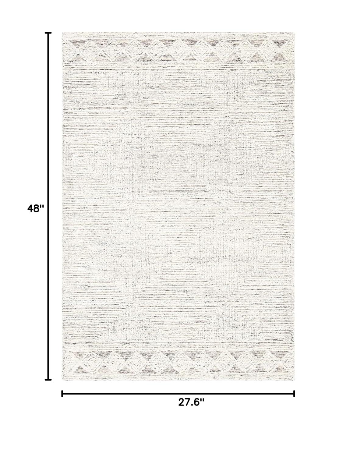 Abstract ABT349 Hand Tufted Accent Rug - Ivory/Grey - 2'3"x4' - Safavieh .