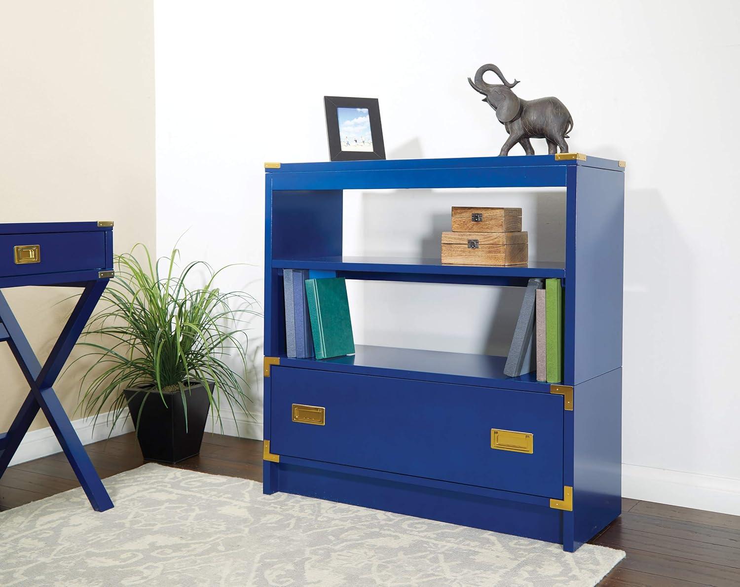 Wellington 36" Bookcase in Lapis Blue Engineered Wood