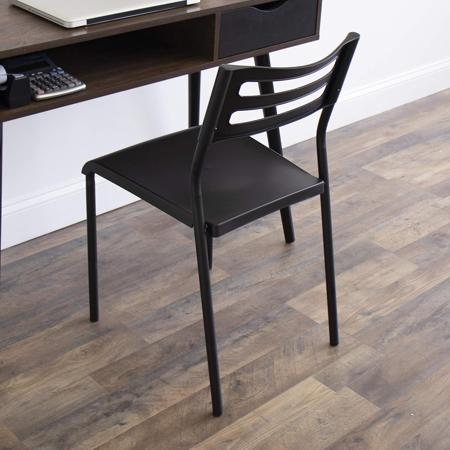 Humble Crew Desk/Writing Chair Black : Mid-Century Modern, Armless, Stackable, for Ages 3+