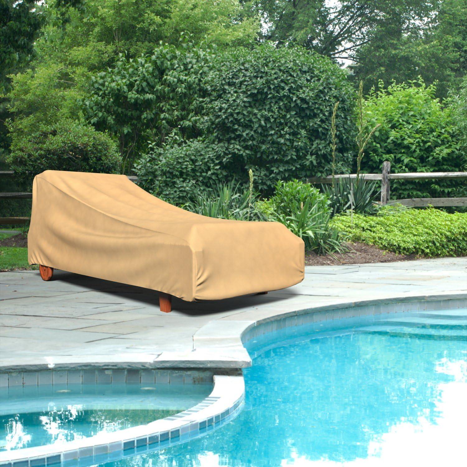 Budge Medium Nutmeg Patio Outdoor Chaise Cover, All-Seasons
