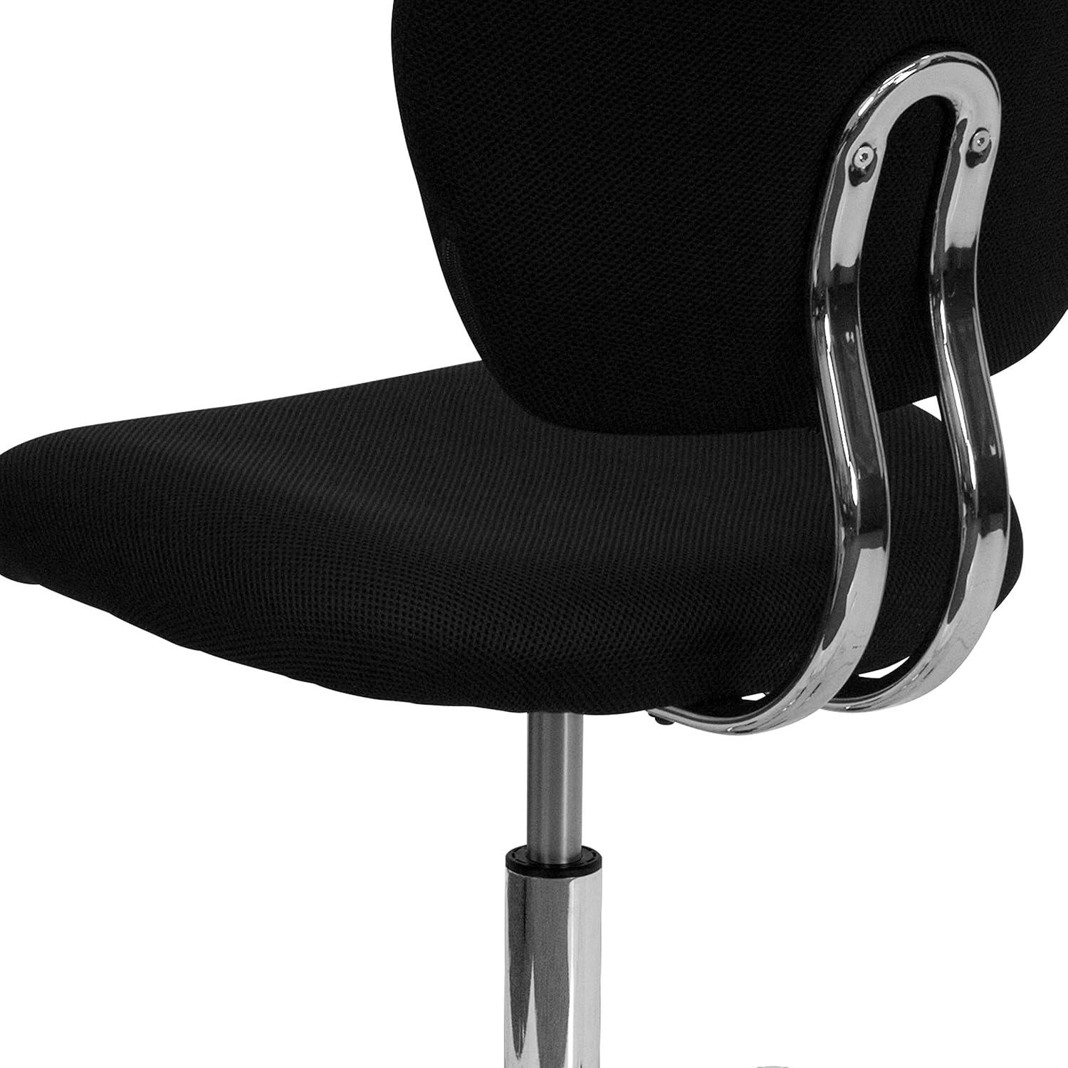 Flash Furniture Beverly Mid-Back Swivel Ergonomic Mesh Office Chair with Padded Seat, Black/Chrome