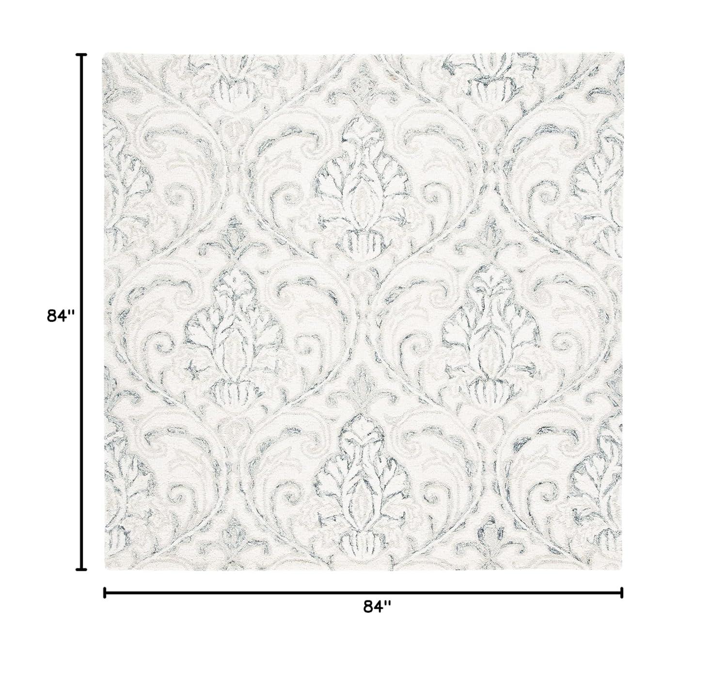 Micro-Loop MLP532 Hand Tufted Indoor Area Rug - Ivory/Grey - 7'x7' - Safavieh