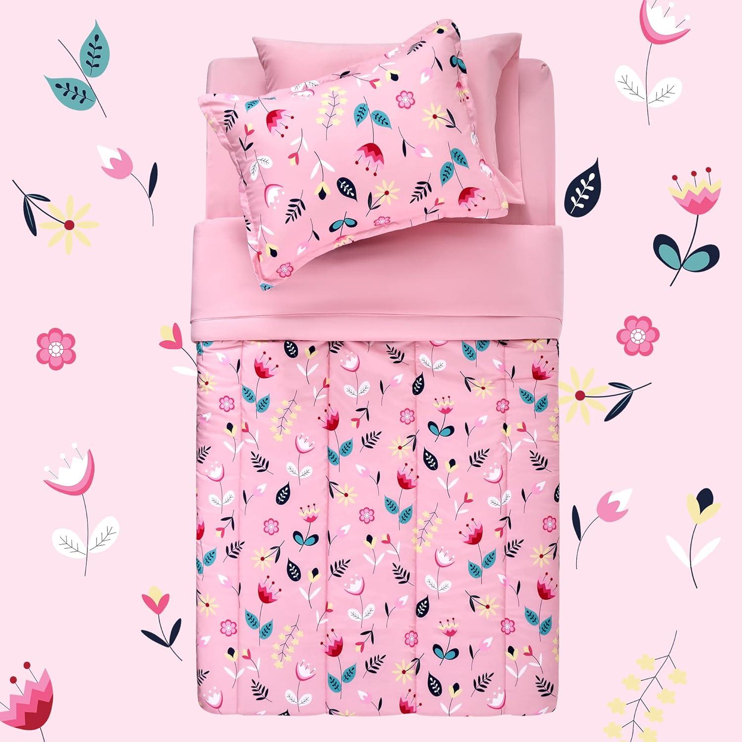 Pink Flowers Bedding Set