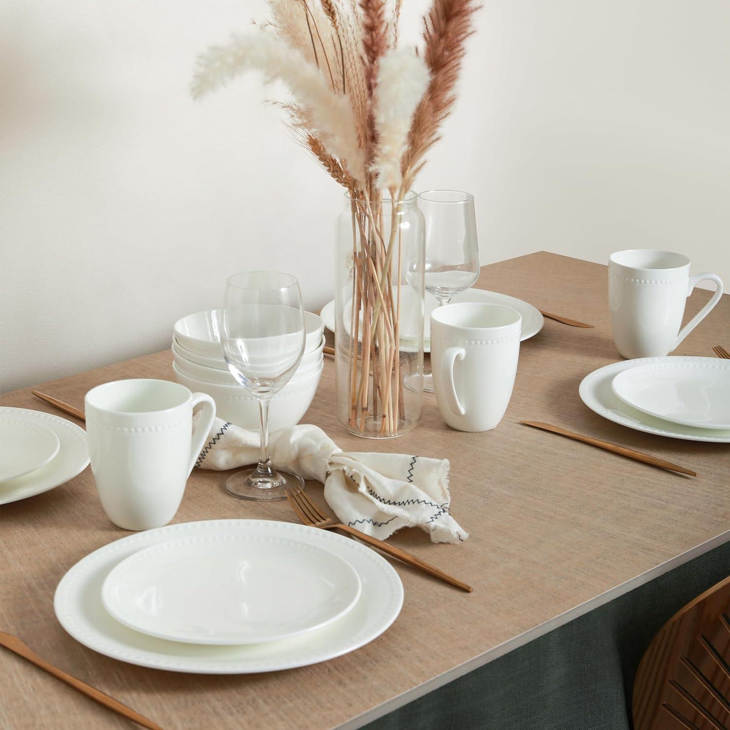 Stone Lain Ava 32-Piece Bone China Dinnerware Set, Service for 8