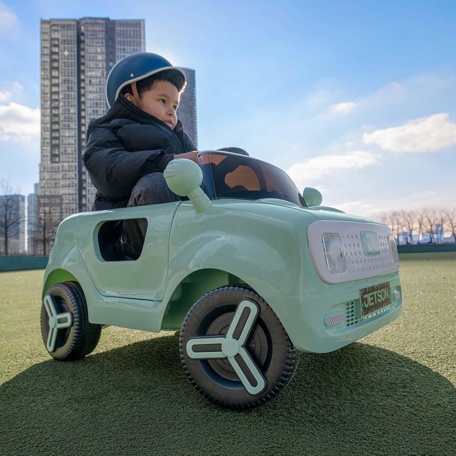 Jetson Mako Electric Motor Assist Ride-On Push Car - Green: Remote Control, Charger Included