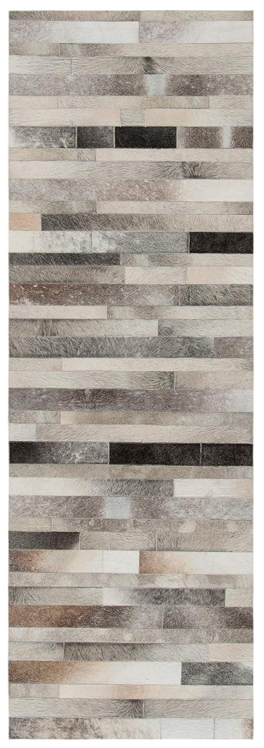 Studio Leather STL218 Hand Woven Indoor Runner Rug - Grey/Ivory - 2'3"x8' - Safavieh