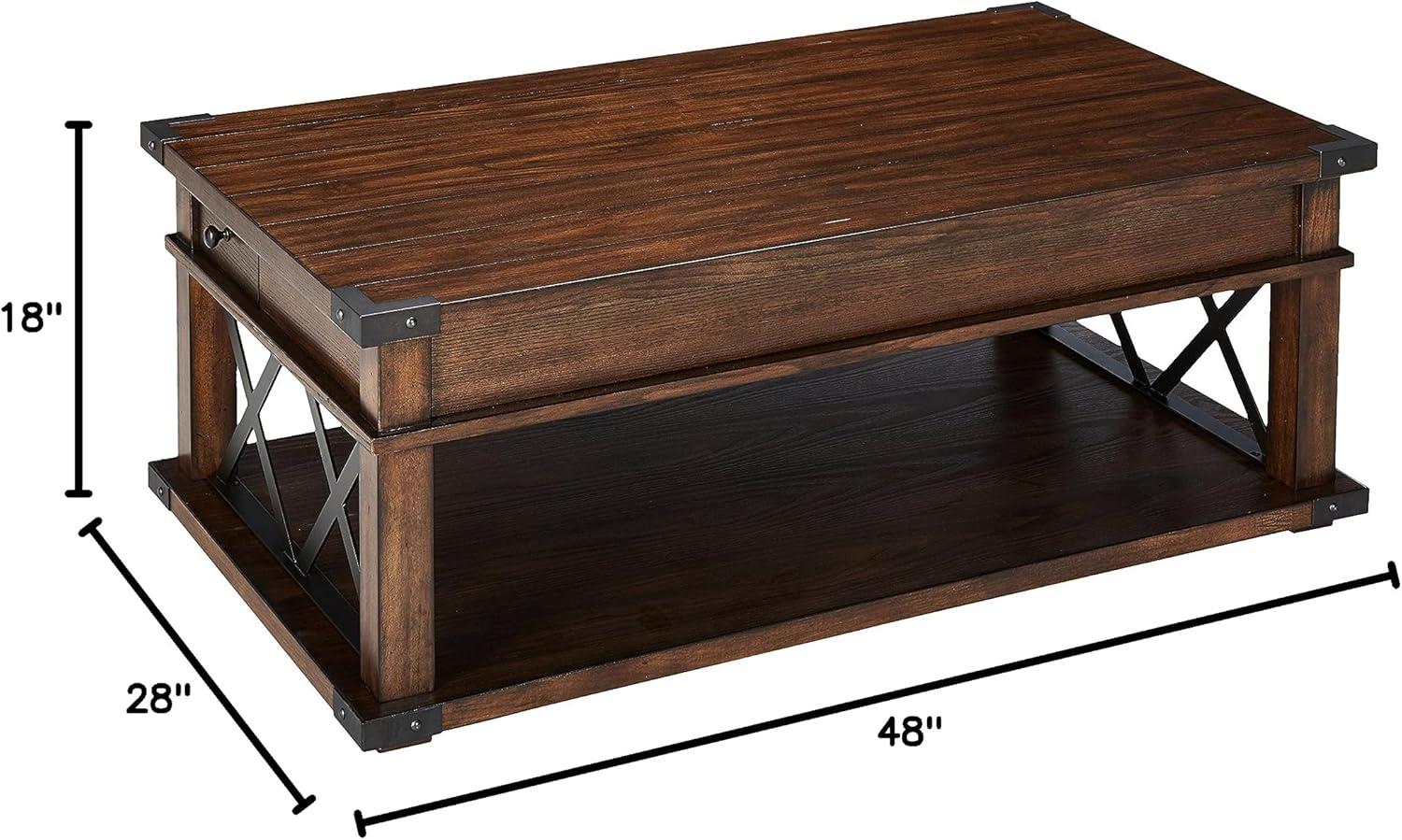 Progressive Furniture Landmark Castered Wood Coffee Table in Walnut Brown