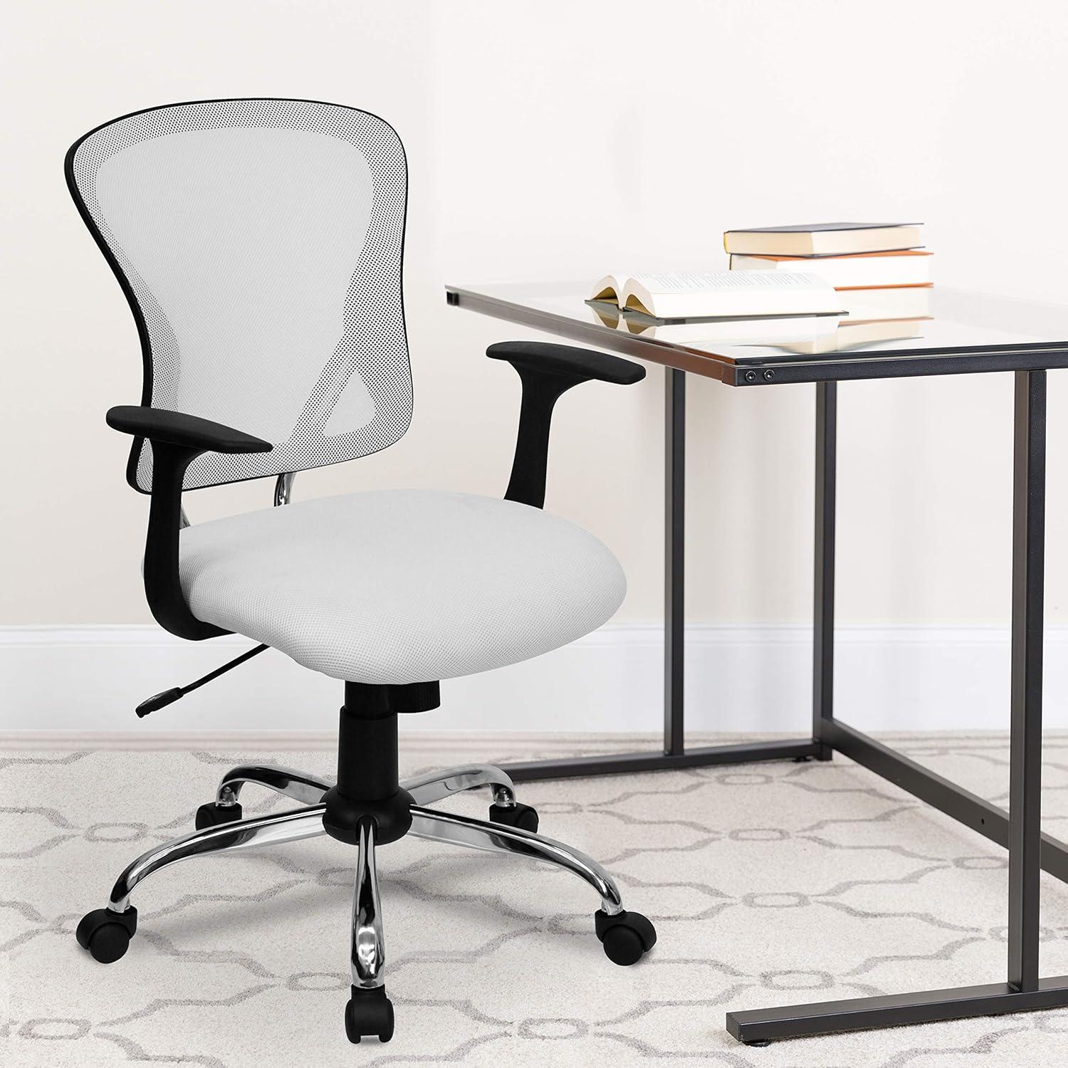 Flash Furniture Mid-Back Mesh Swivel Task Office Chair with Chrome Base and Arms