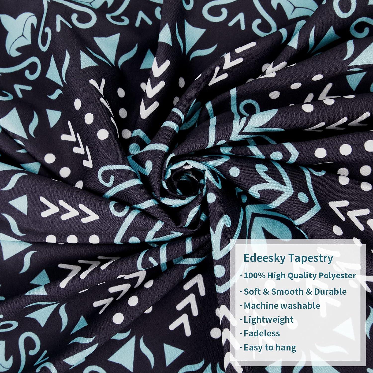 Black Blue Mandala Tapestry Wall Hanging Vintage Tapestries Aesthetic Hippie Wall Decor Bohemian Wall Art Boho Home Decoration for Bedroom,Living Room,Dorm