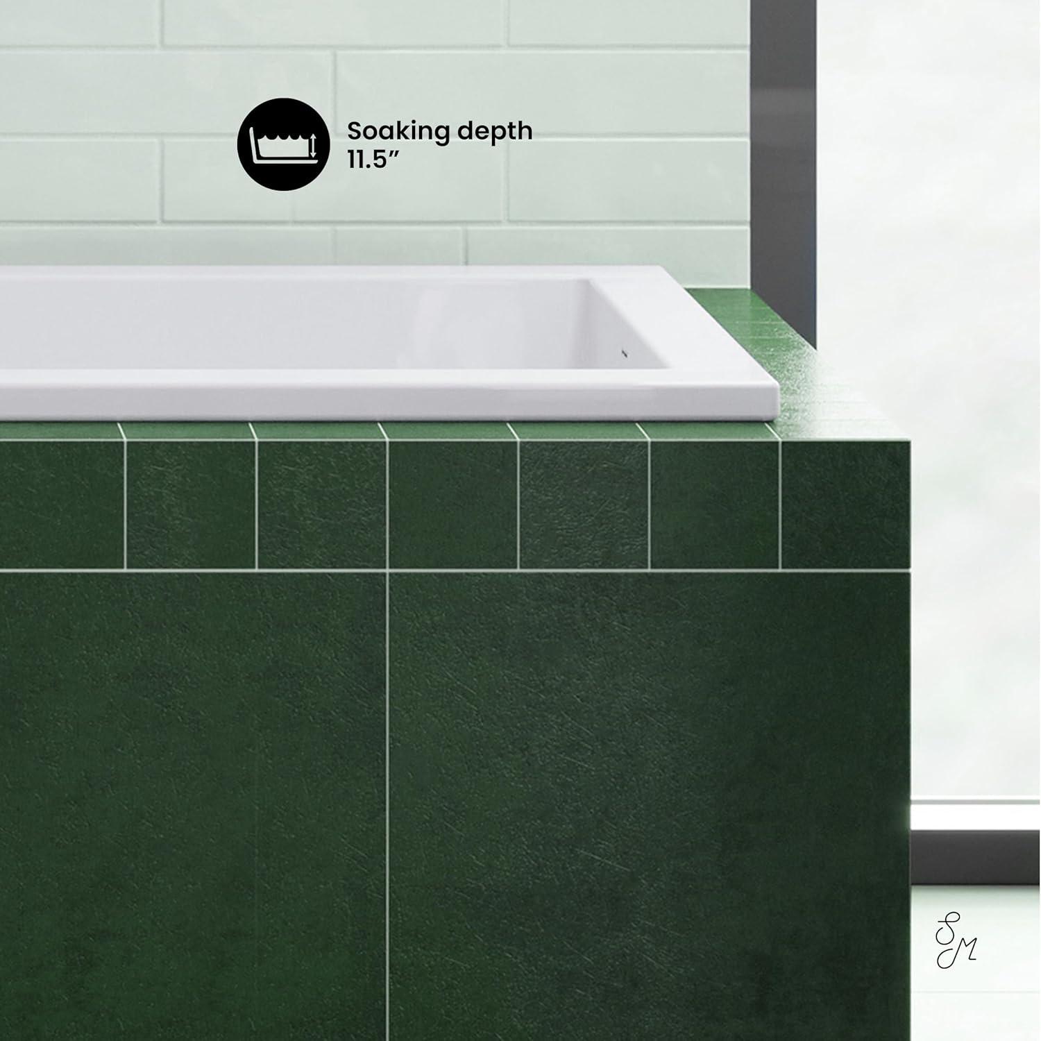 Voltaire 48" X 30" Reversible Drain Drop-In Bathtub