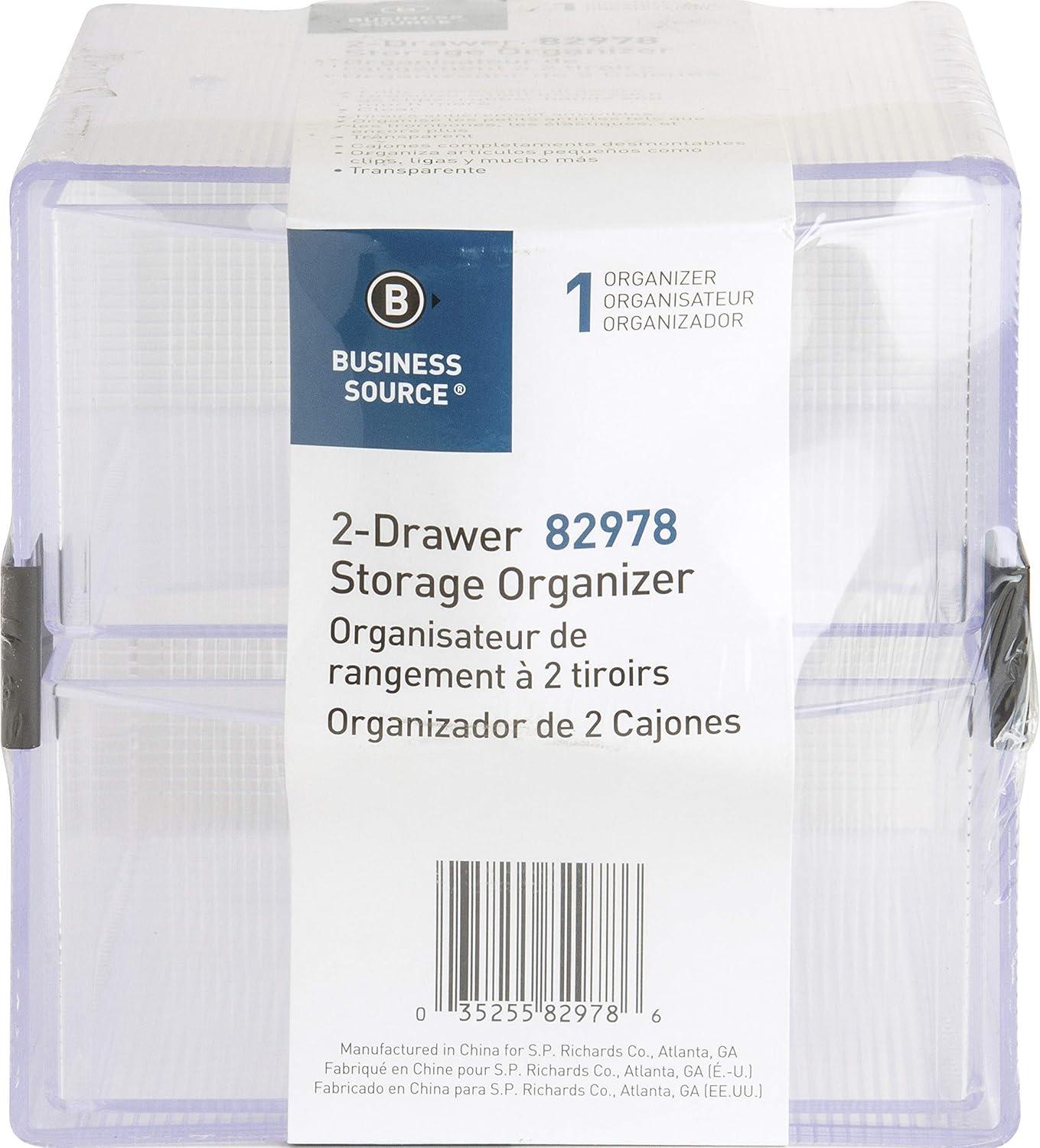 Sparco, SPR82978, 2-Drawer Storage Organizer, 1 Each, Clear (5.98-inch L x 6.00-inch W x 6.00-inch H)