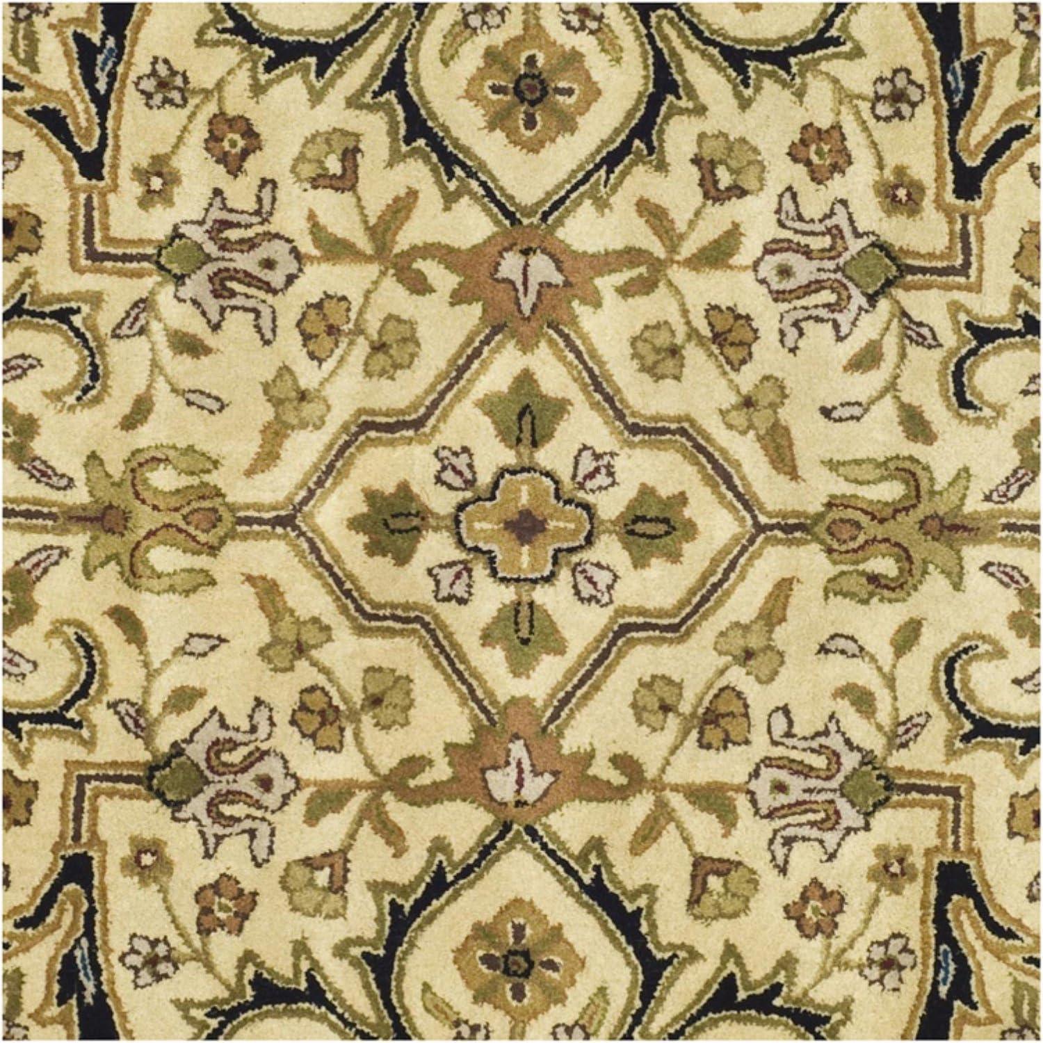 SAFAVIEH Heritage Oslo Traditional Wool Area Rug, Ivory/Black, 5' x 8'