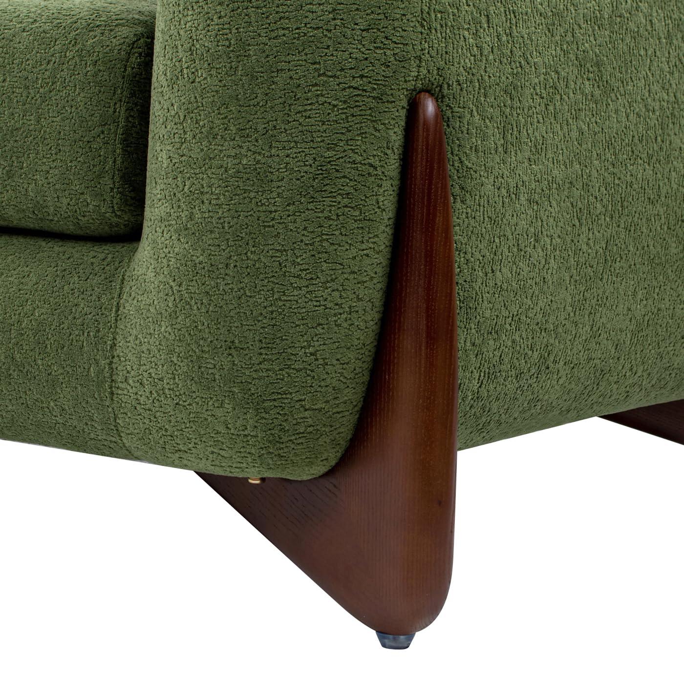 Jennifer Taylor Home Alpine 90.5" Modern Scandinavian Boucle Minimalist Round Arm Sherpa Sofa, Moss Green Fleeced Teddy