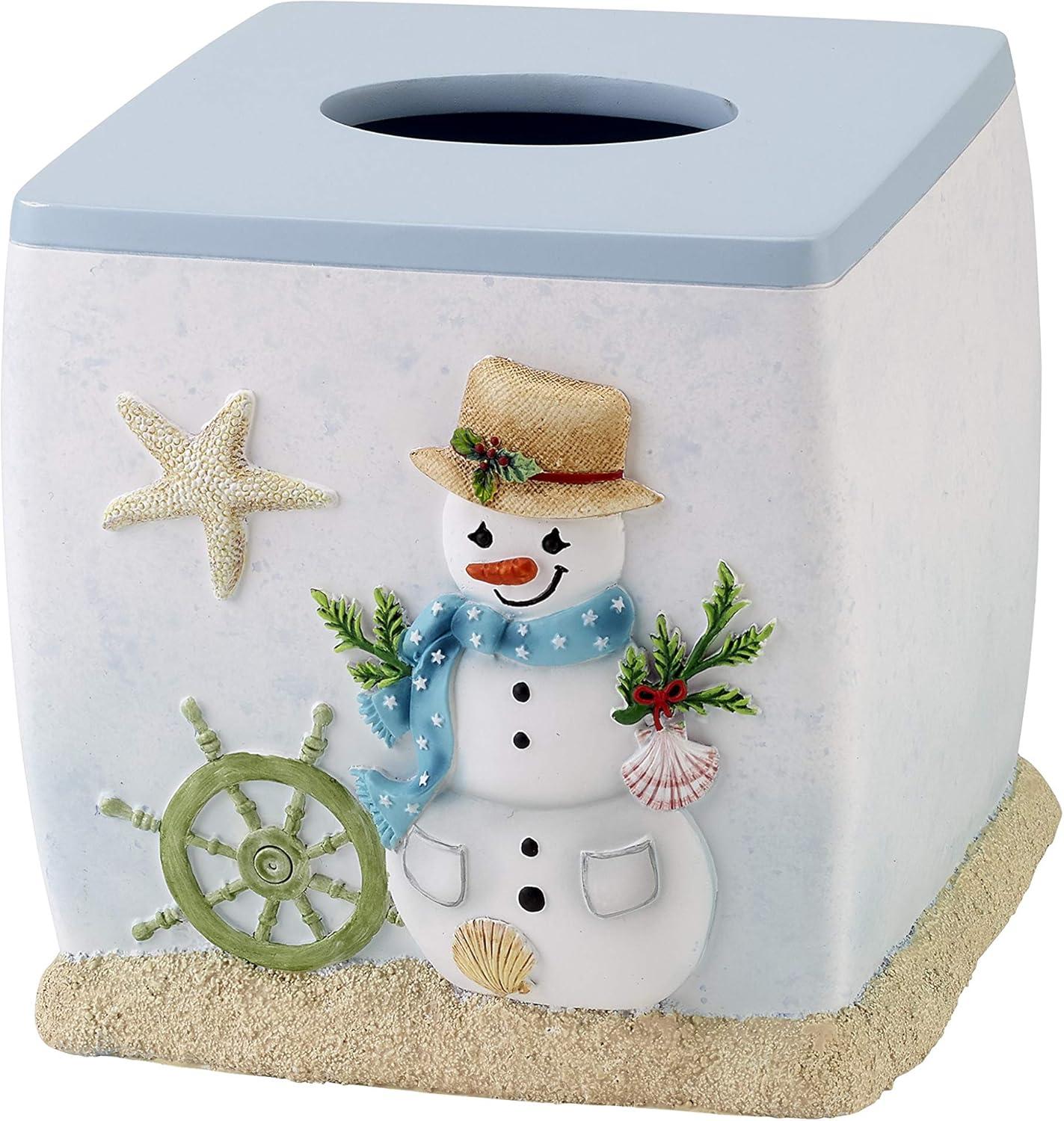 Coastal Snowman Tissue Box Cover