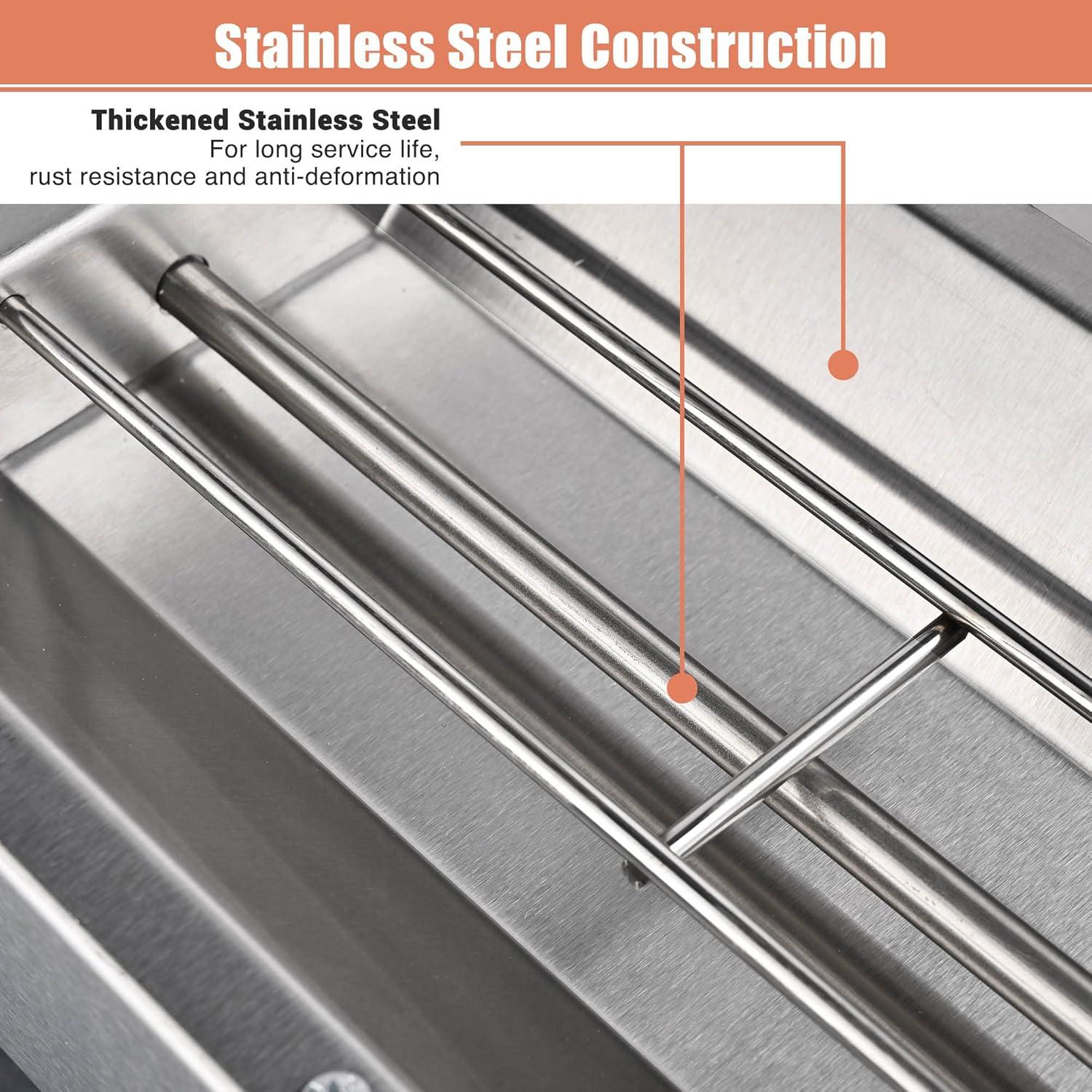 WeChef Commercial Food Warmer 24" 900W Electric Strip Heater Portable Stainless Steel Fry Heating Lamp for Fry Dishes