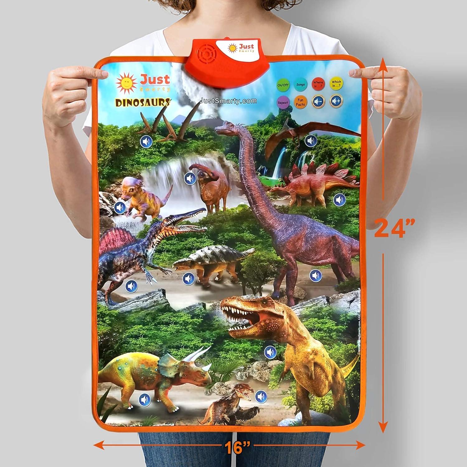 Interactive Dinosaur Learning Poster with Figurines