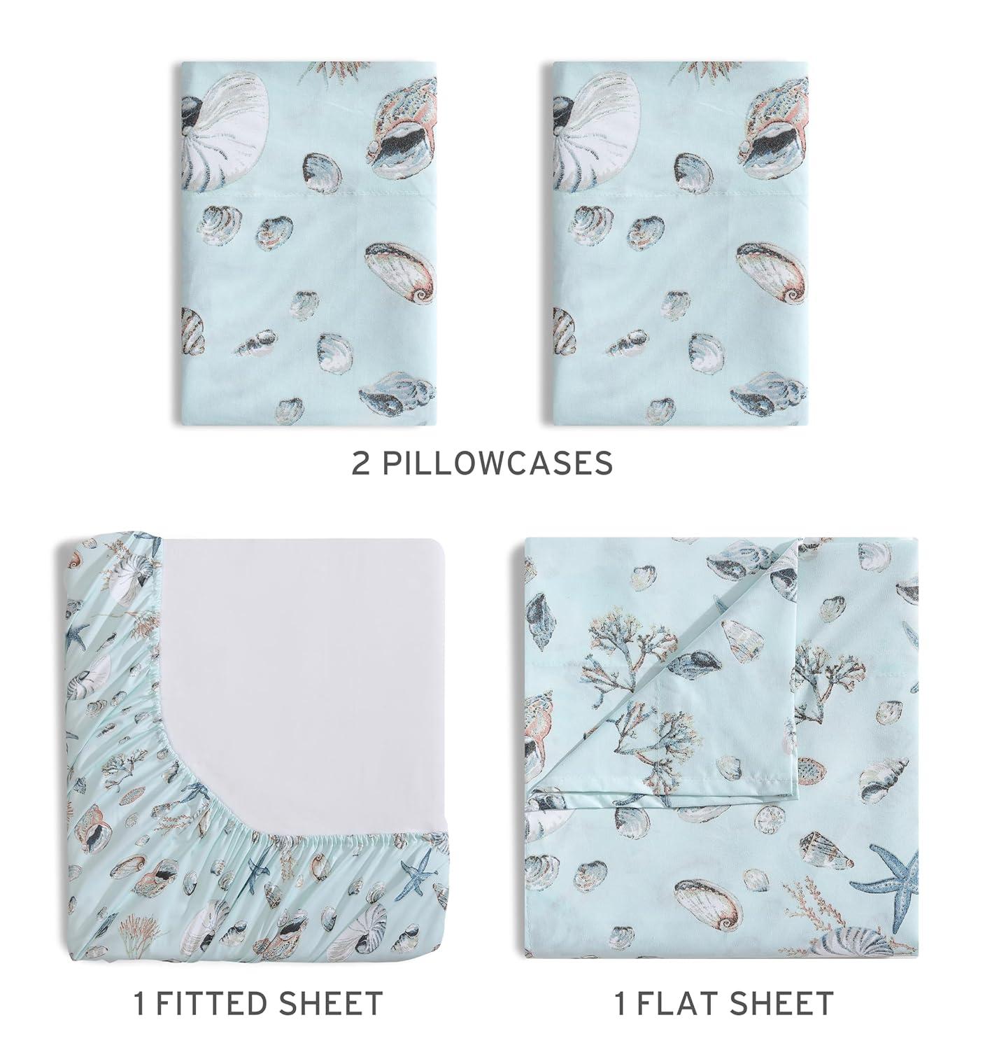 Beatrice Home Fashions Coastal Print Sheet Set