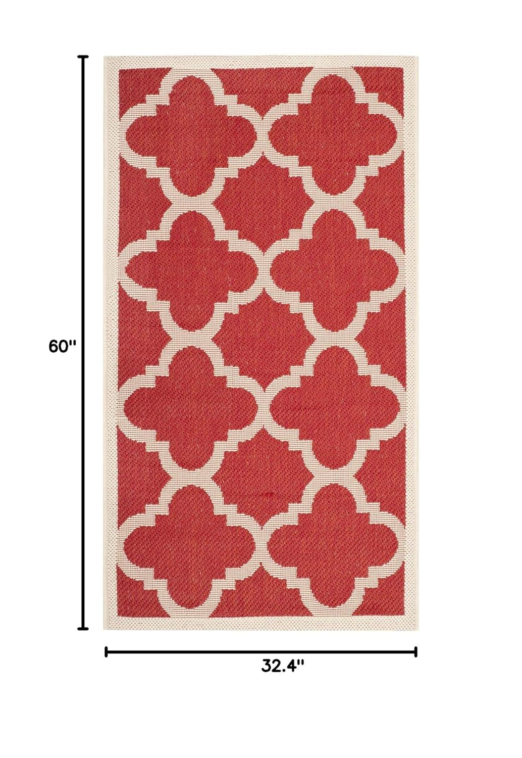 Courtyard CY6243 Power Loomed Indoor and Outdoor Accent Rug - Red - 2'7"x5' - Safavieh