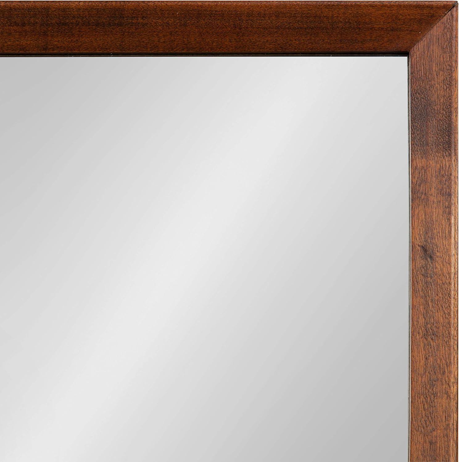 24"x24" Hinter Functional Wall Mirror Walnut Brown - Kate & Laurel All Things Decor: Entryway Organizer, Shelf & Pegs