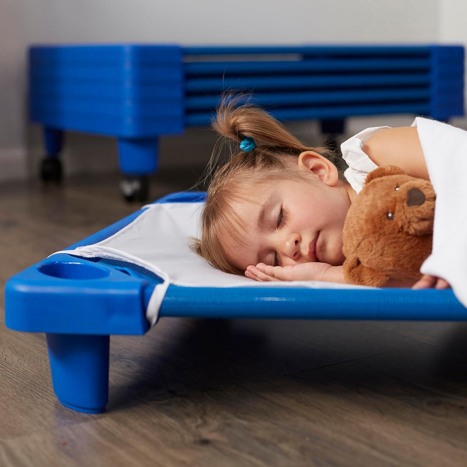 ECR4Kids ECR4Kids Cot Sheet, Toddler Size, Rest Time Accessories, White, 12-Pack (Set of 12)