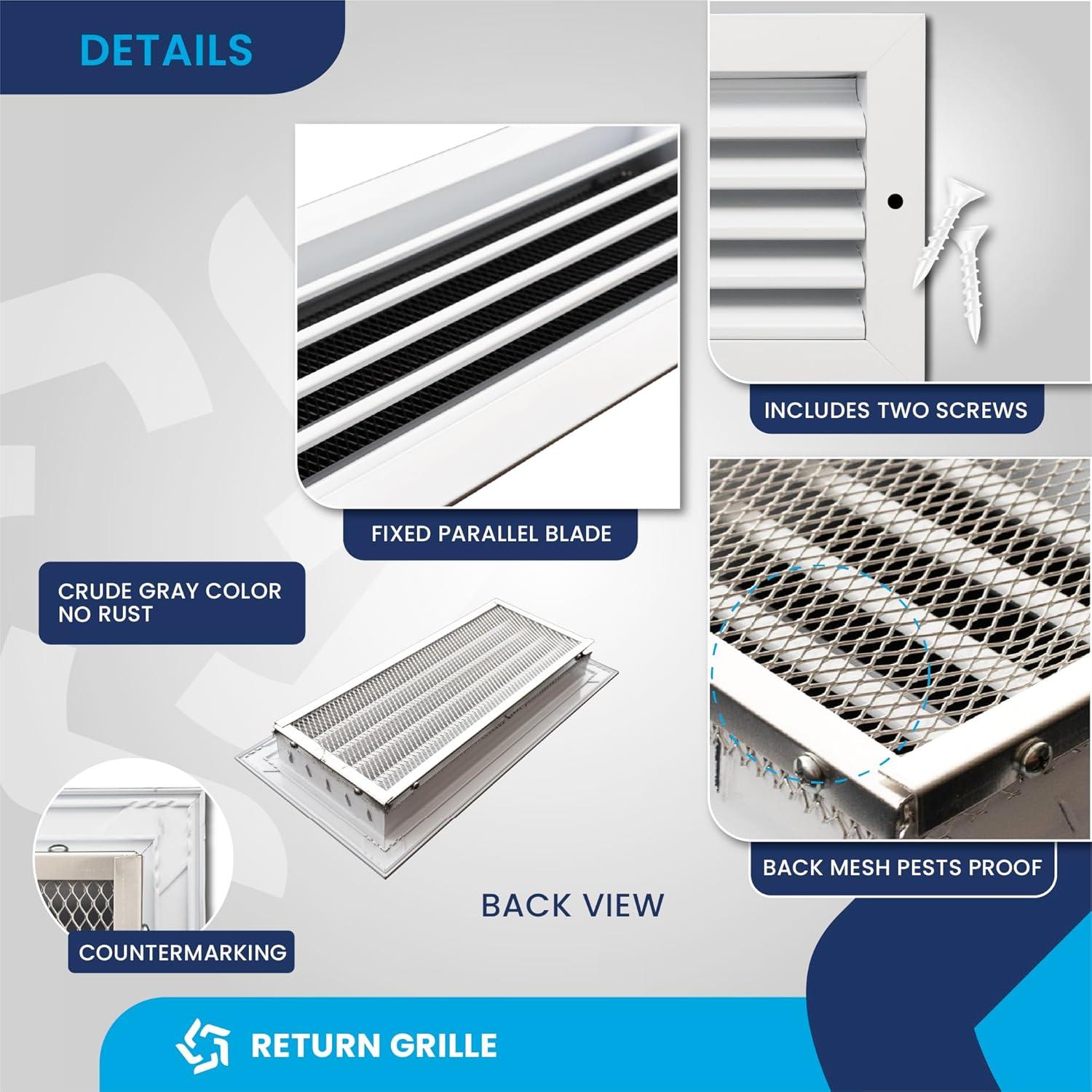 White Aluminum Louvered 15.6 x 7.6 Vent Cover