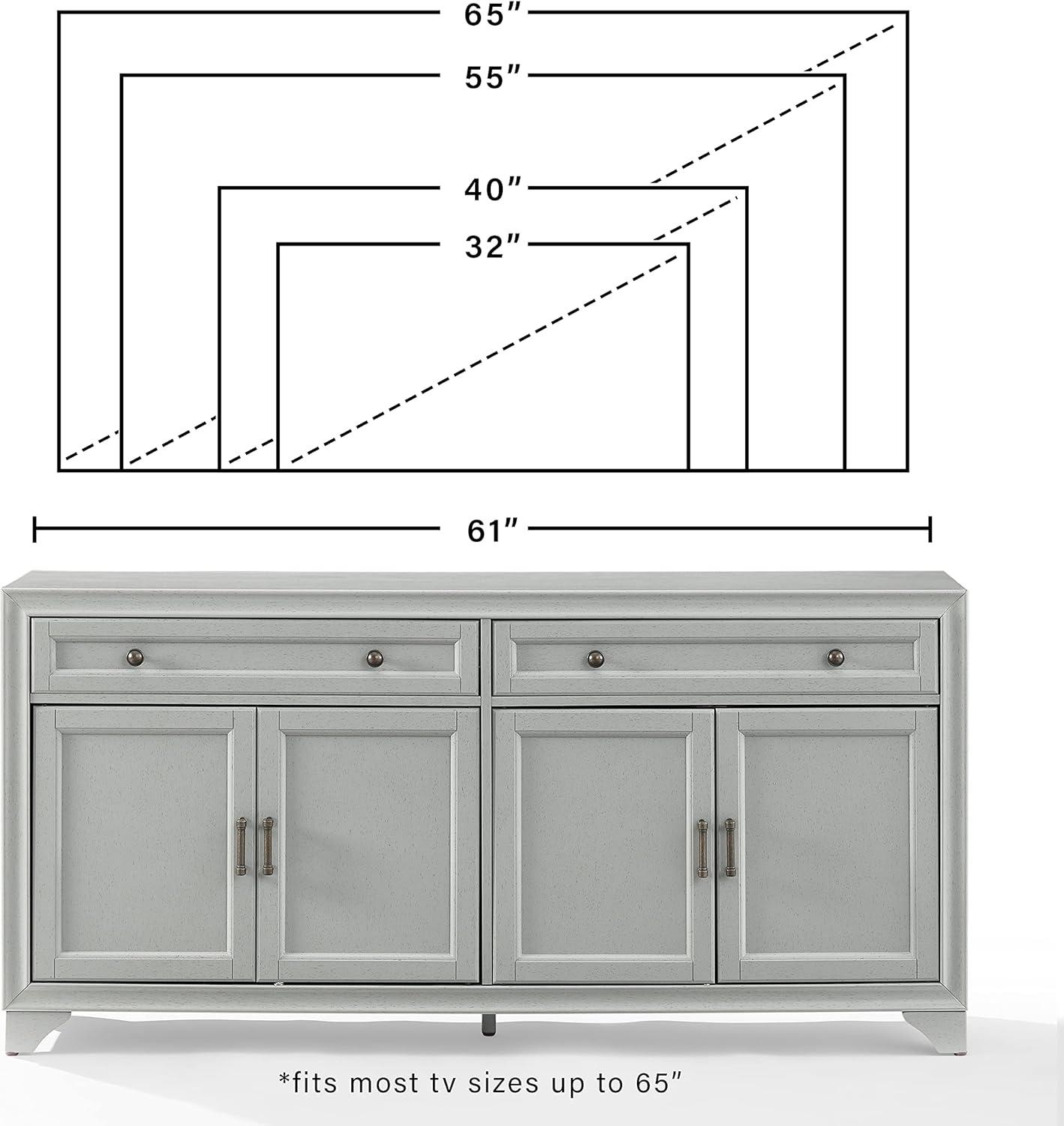 Tara Distressed Gray 61'' MDF Wood Sideboard