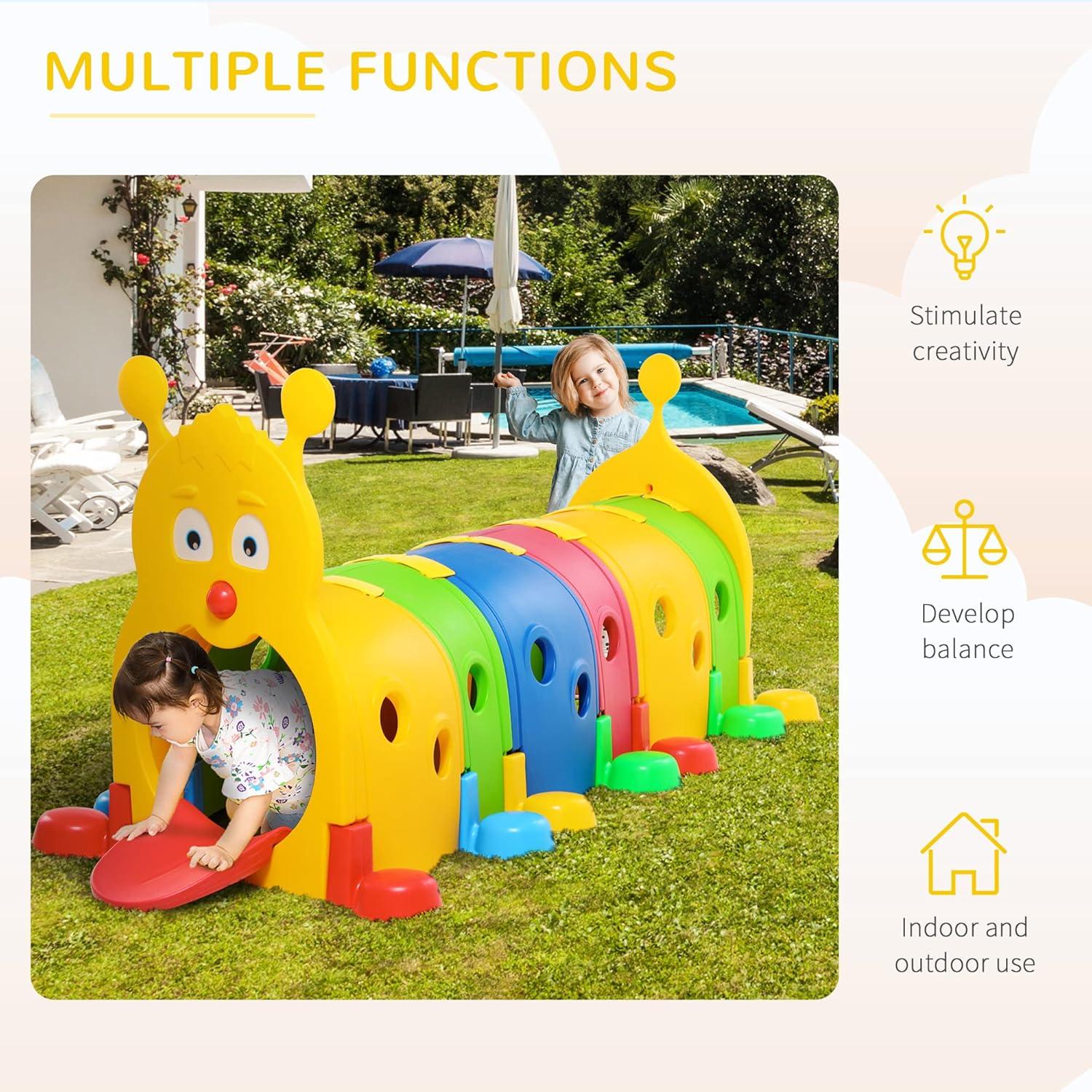 Multicolor Caterpillar Tunnel Play Equipment for Kids