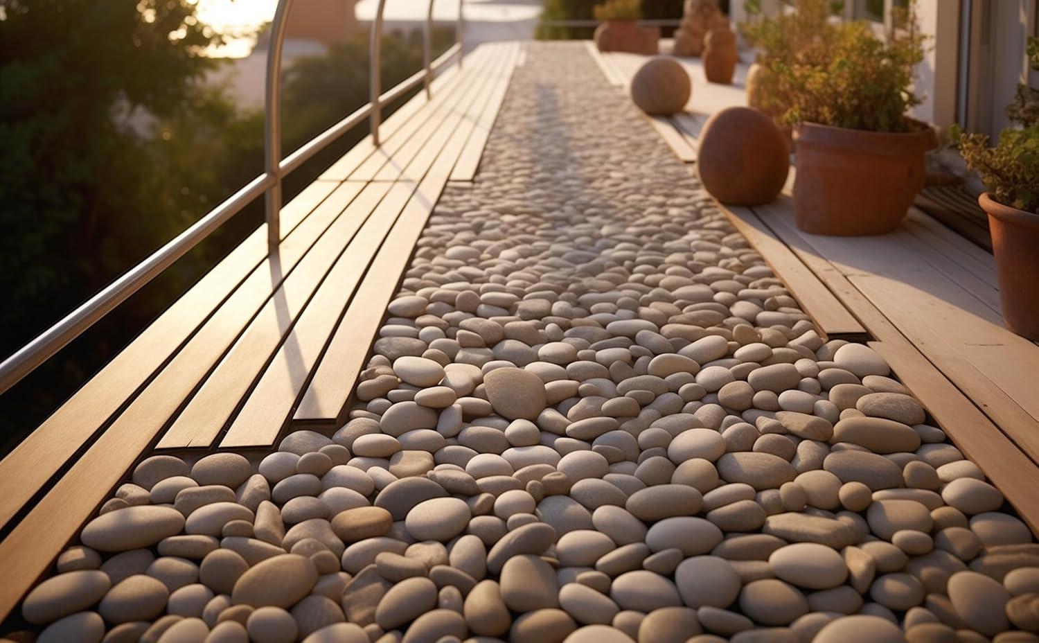 Medium White Polished River Rocks for Garden Landscaping