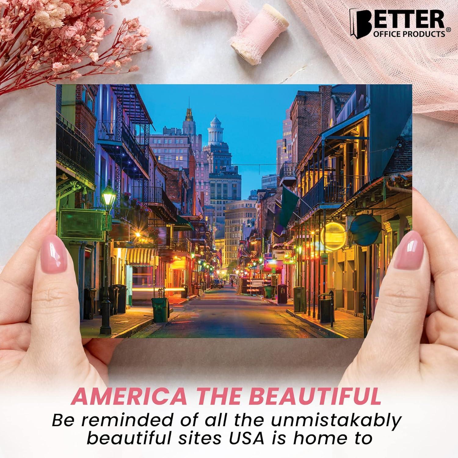 High Gloss Travel Postcards of Famous US Landmarks, 4 x 6 inch, 50 Pack