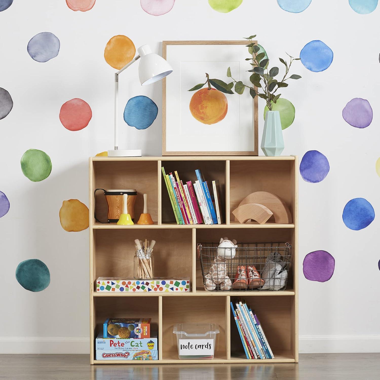 ECR4Kids Streamline 8-Compartment Storage Cabinet, 36in, Natural