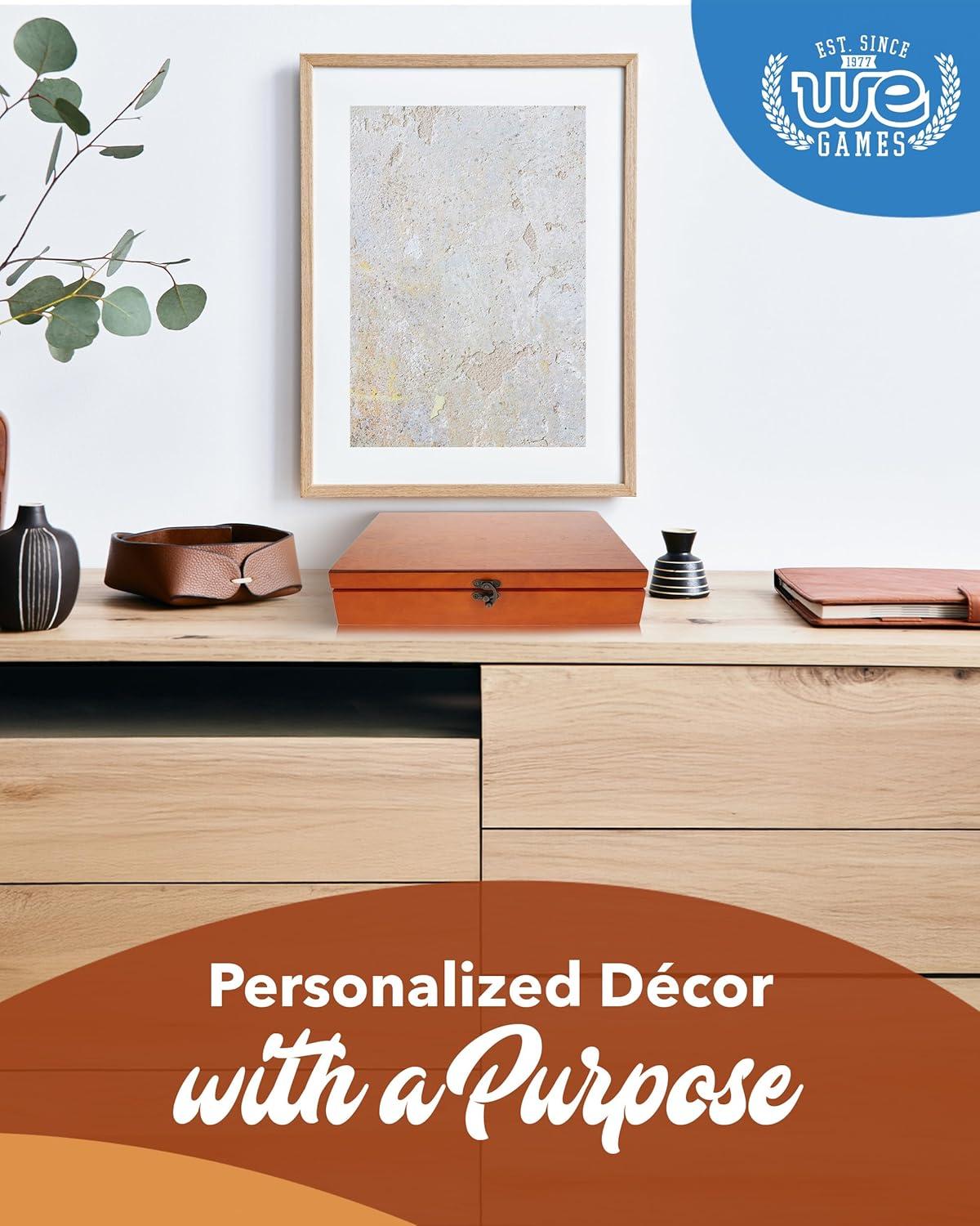 WE Games Old World Wooden Treasure Box with Brass Latch