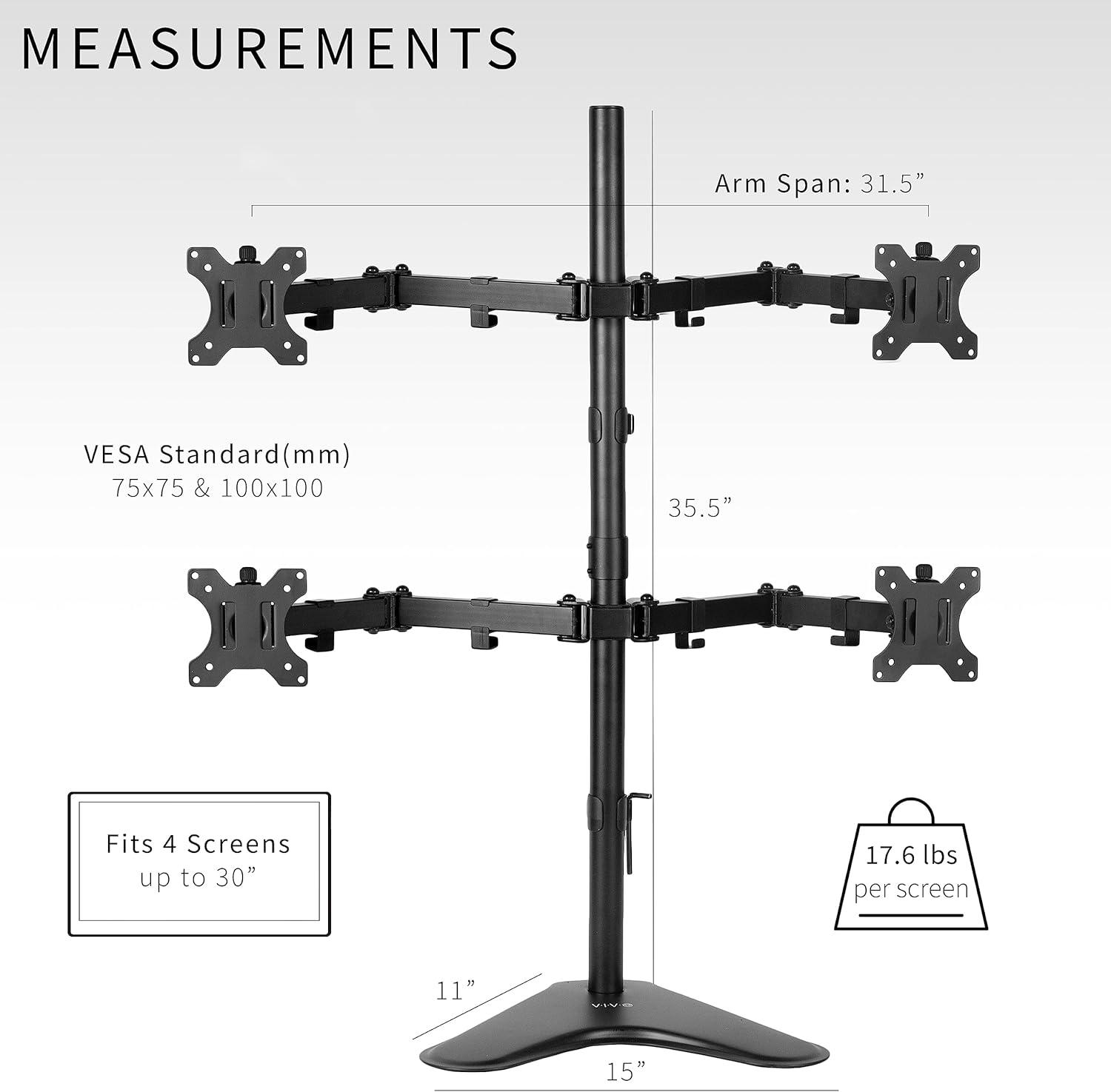 Quad Monitor Desk Stand