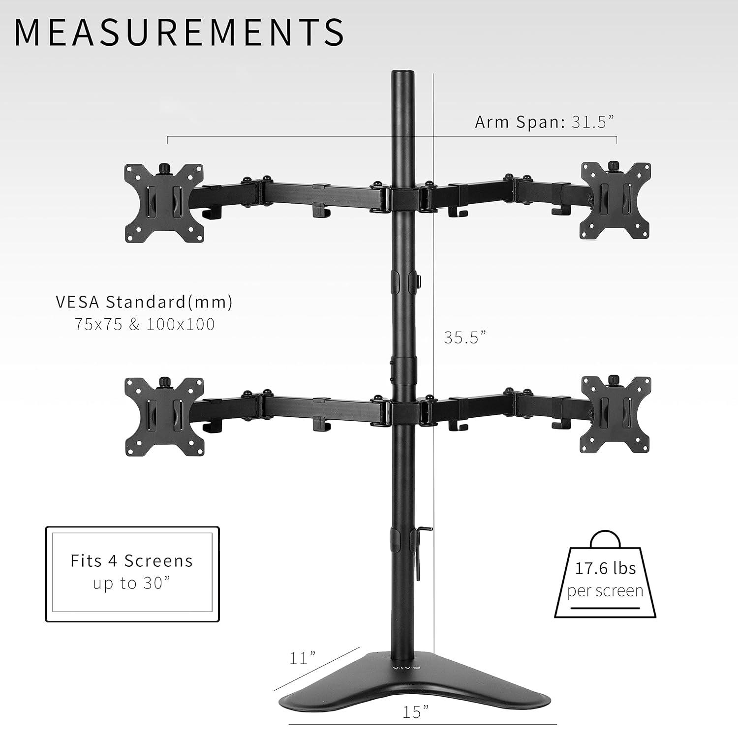 Vivo Quad Monitor Desk Stand