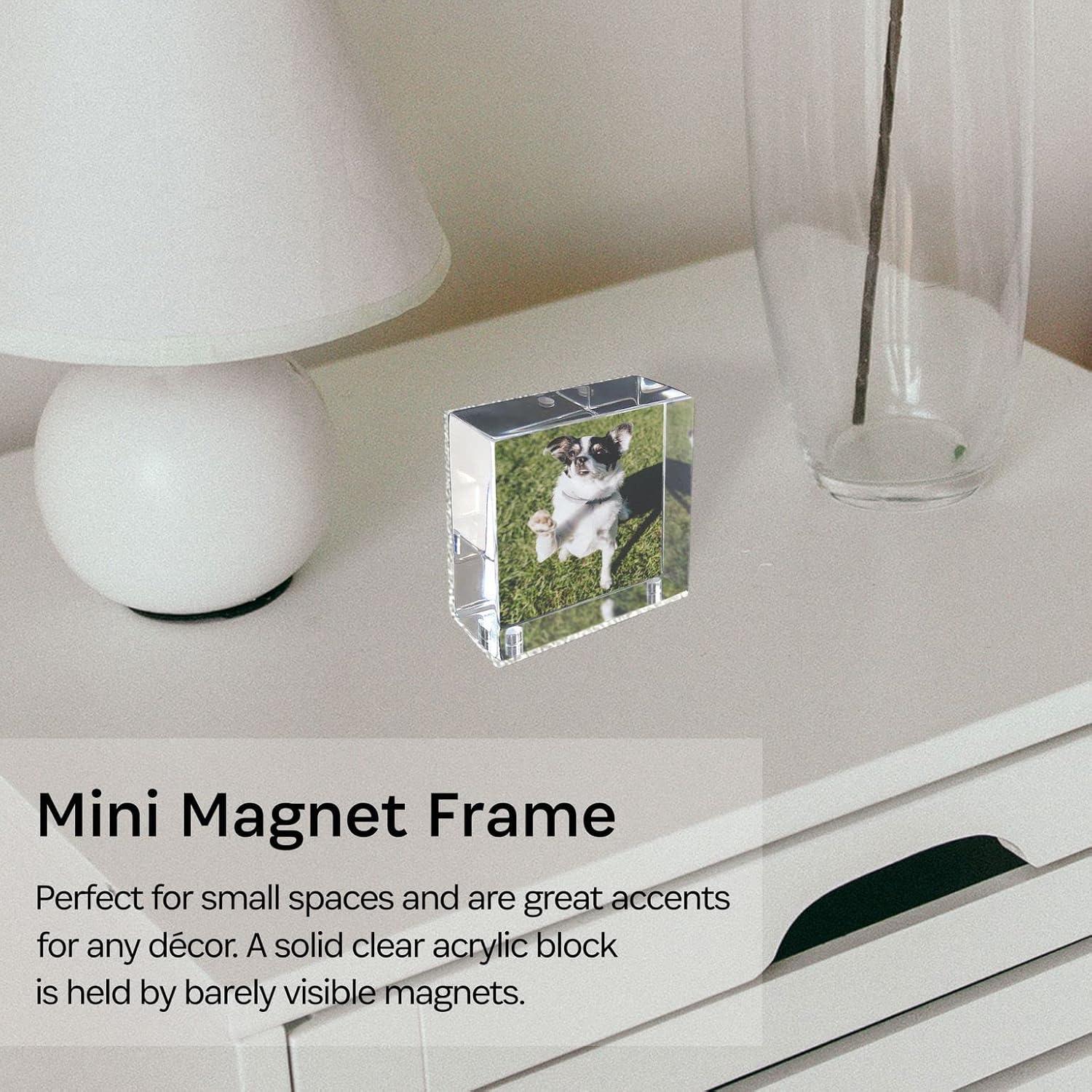 Mini Clear Silver Acrylic Floating Photo Frame