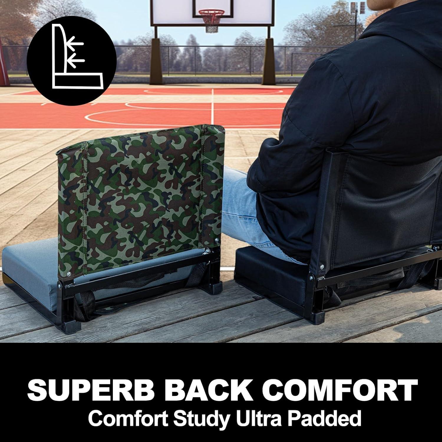 Skywalker Sports Foldable and Portable Stadium Seat, Cushion for Bleachers, Back Support