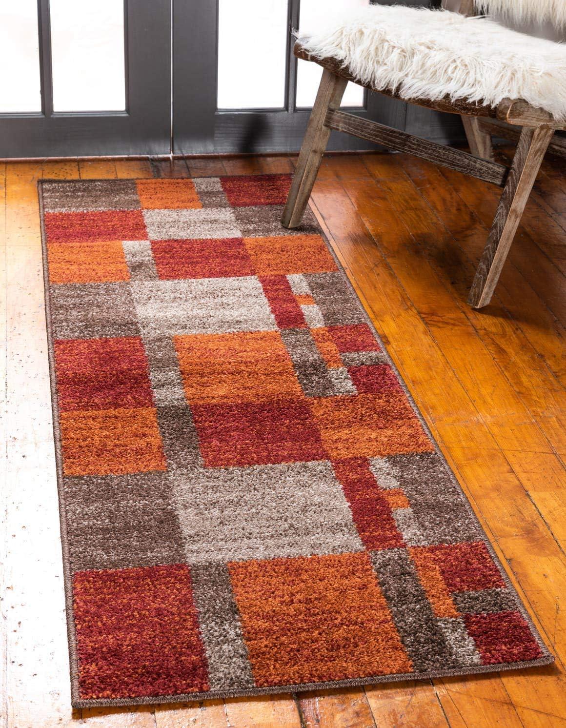 Autumn Multi-Color Abstract Polypropylene Runner Rug