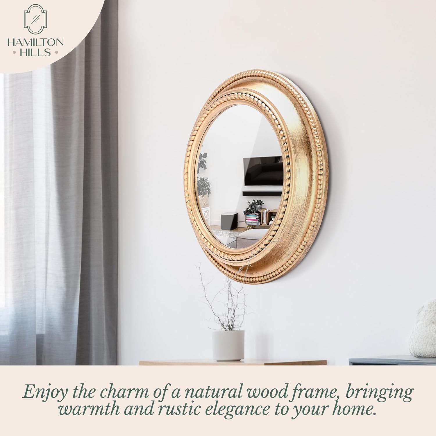 Hamilton Hills 24" Bronze Circle Deep Set Metal Round Frame Mirror Contemporary