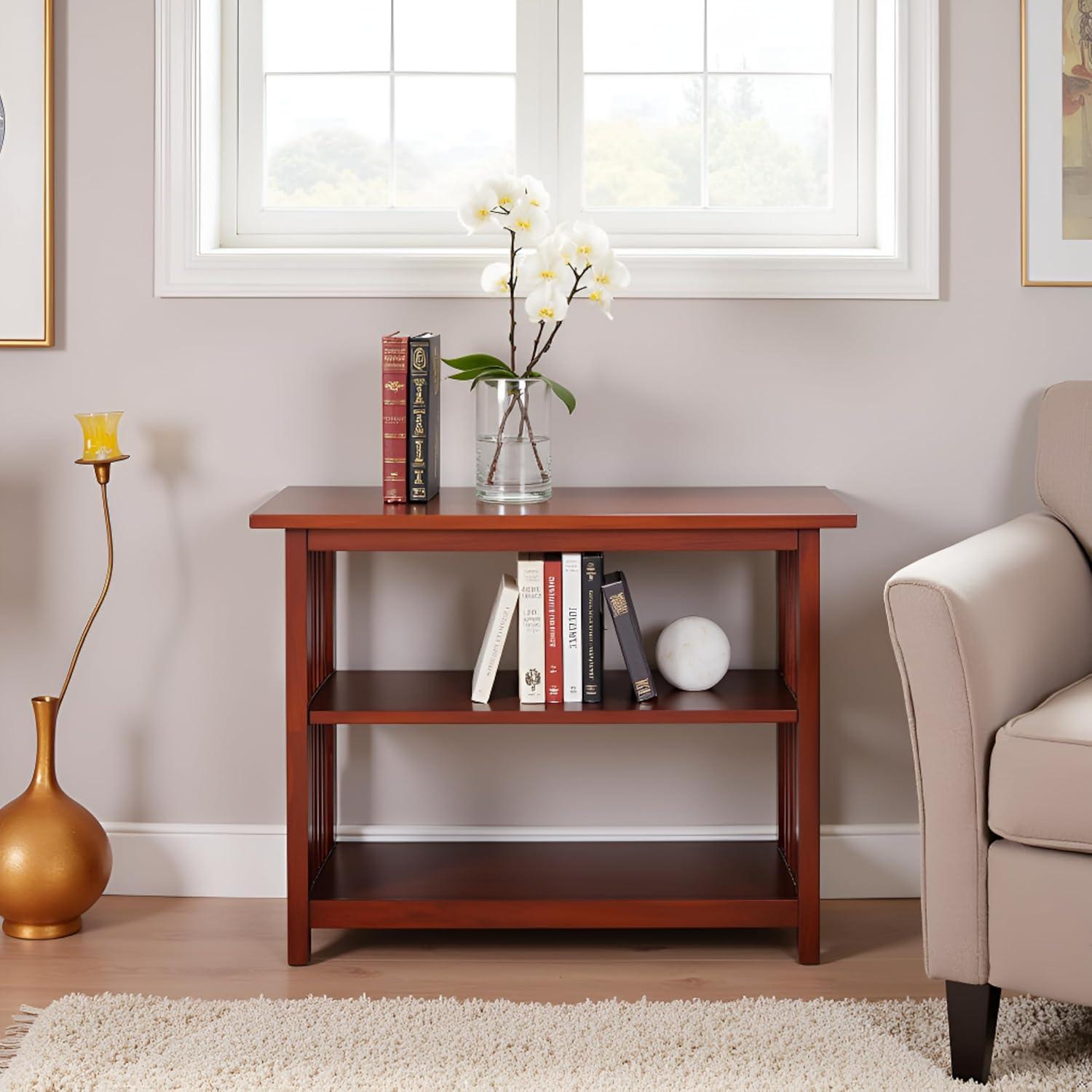 24" 2-shelf Bookshelf Wood Cherry - Alaterre Furniture: Mid-Century Modern, Stained Finish, Fixed Shelves