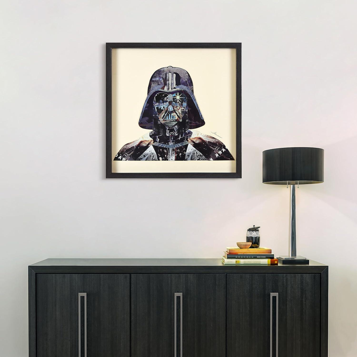 Star Wars Darth Vader Black Wood Framed Art Collage