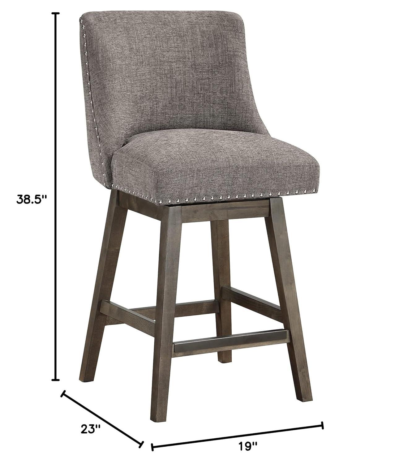 Granville Swivel Upholstered Counter Stool with Solid Wood Frame