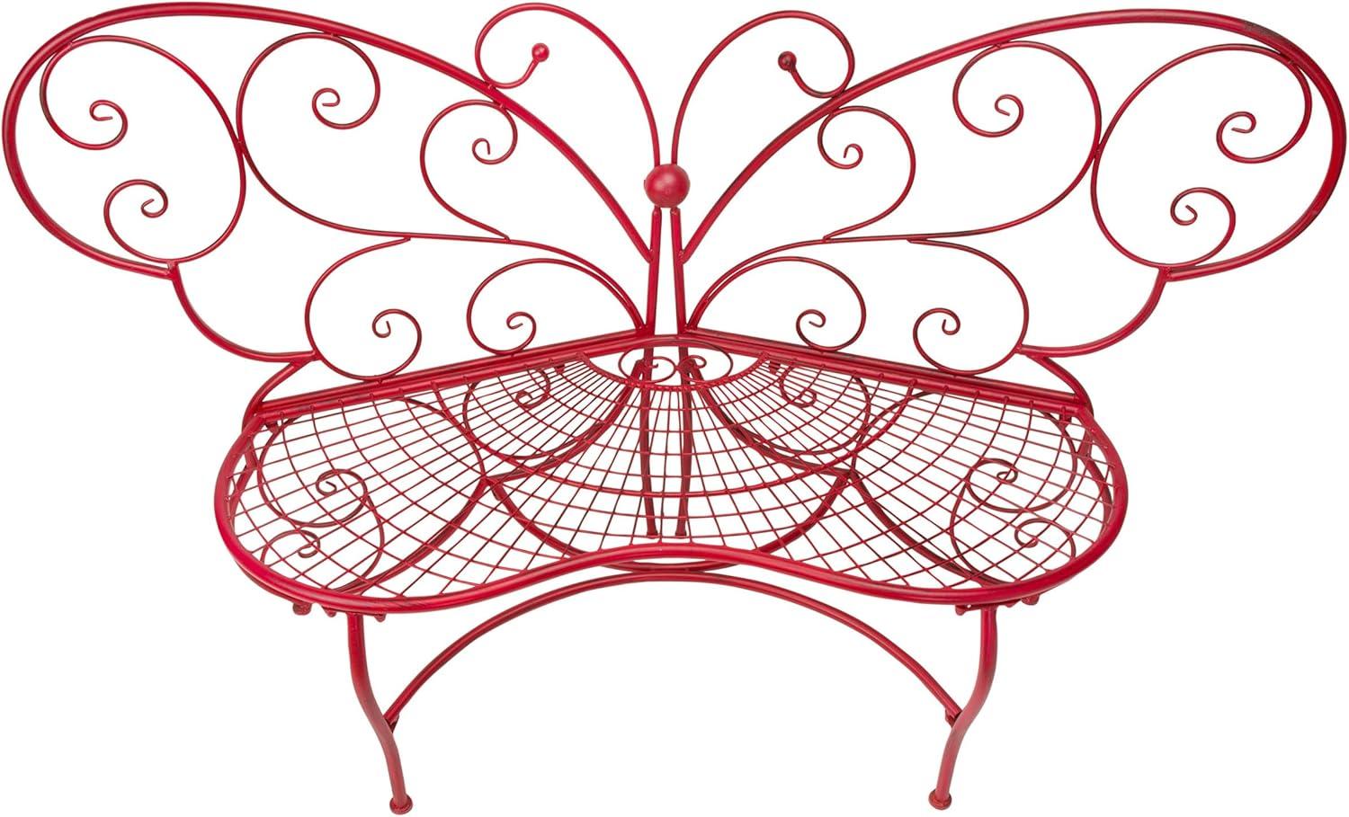 Butterfly Metal Bench Red - Alpine Corporation