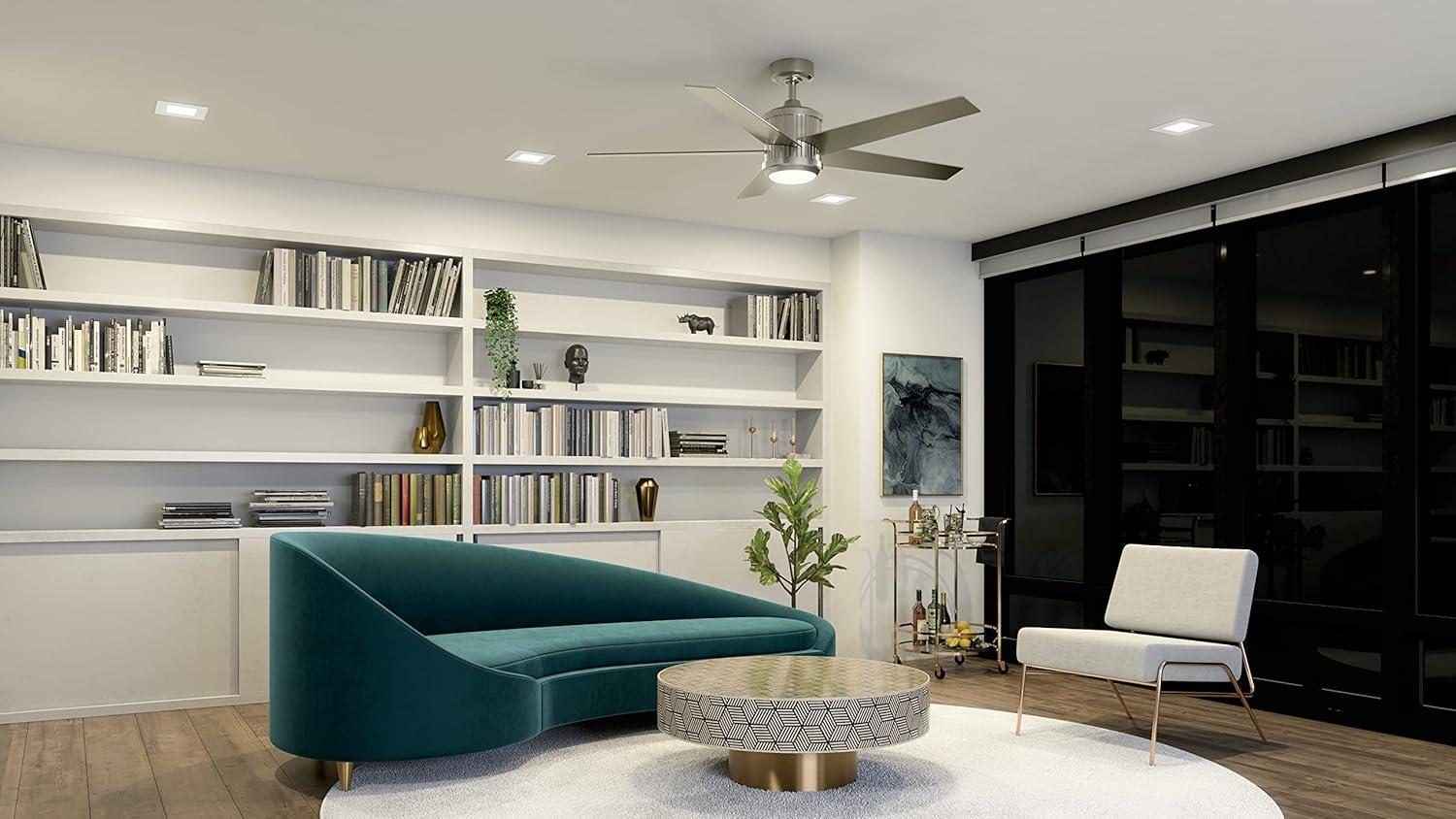 56 Inch Ceiling Fan With Light Kit-Brushed Stainless Steel Finish Kichler Lighting 300044Bss