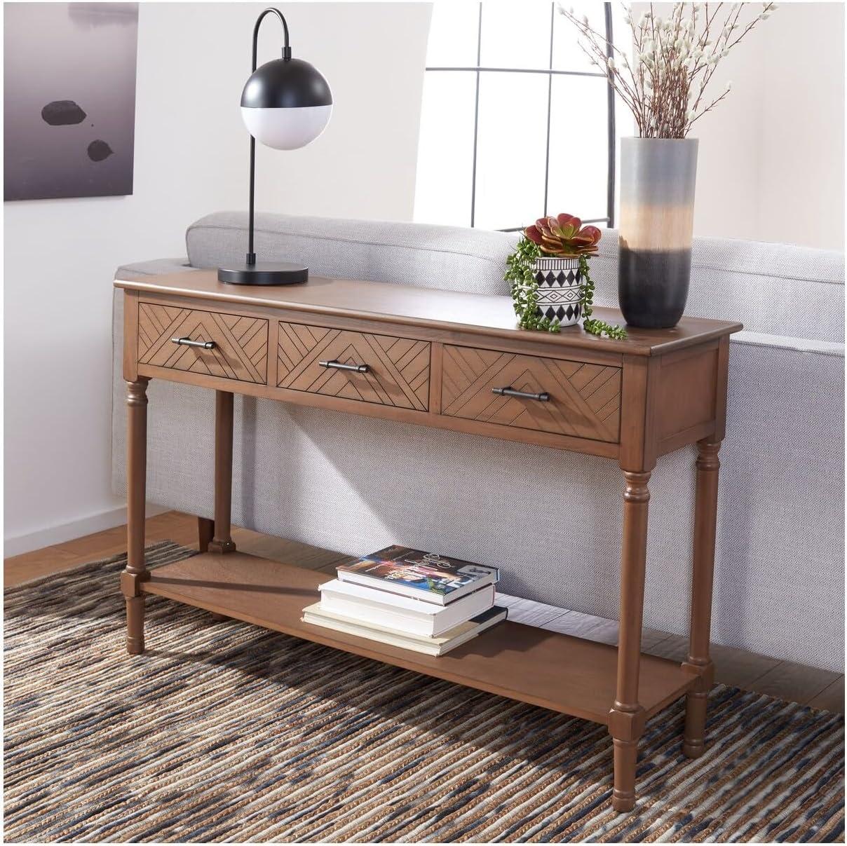 Peyton 3 Drawer Console Table - CNS5705C - Brown - Safavieh