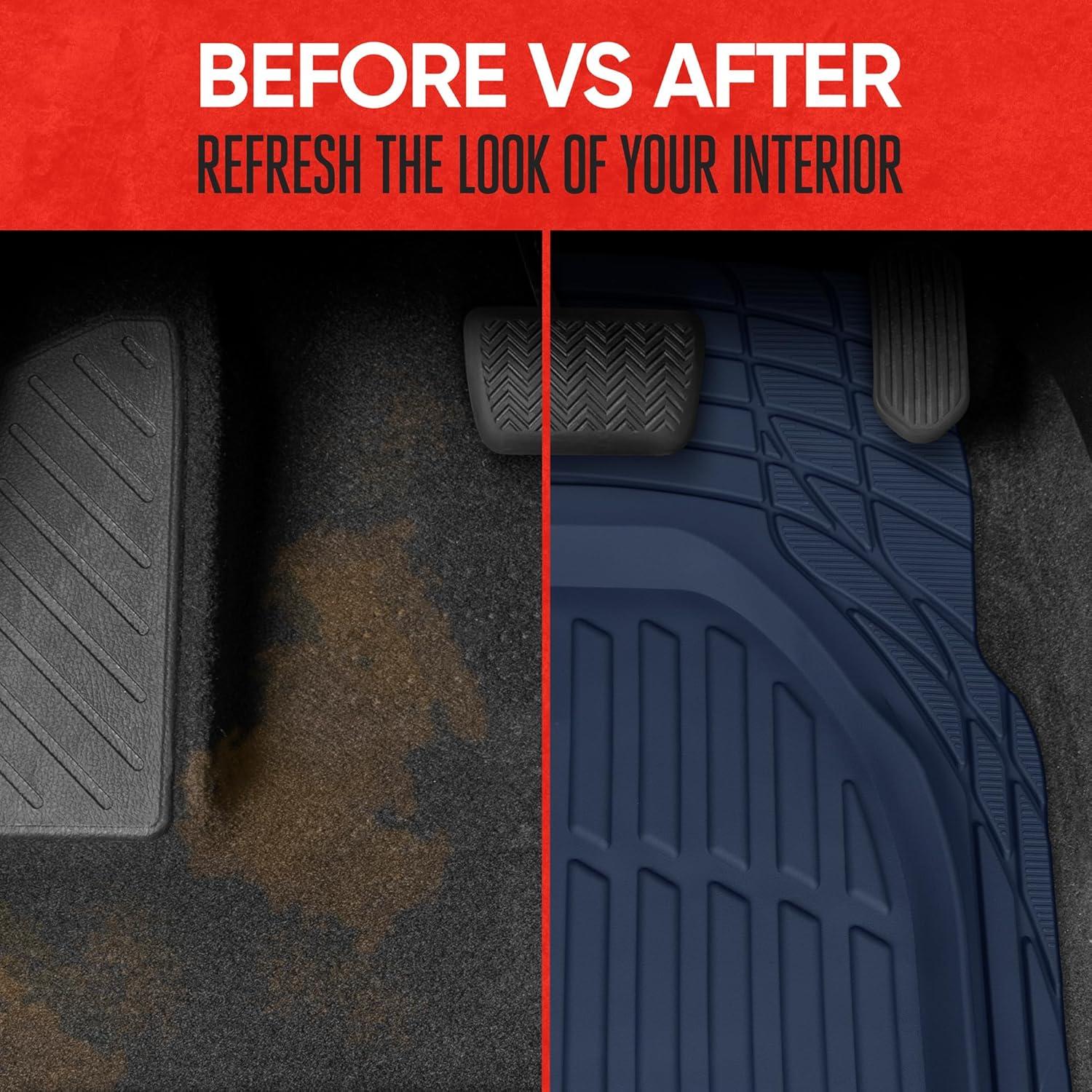 Motor Trend FlexTough Contour - Deep Dish Heavy Duty Rubber Car Floor Mats