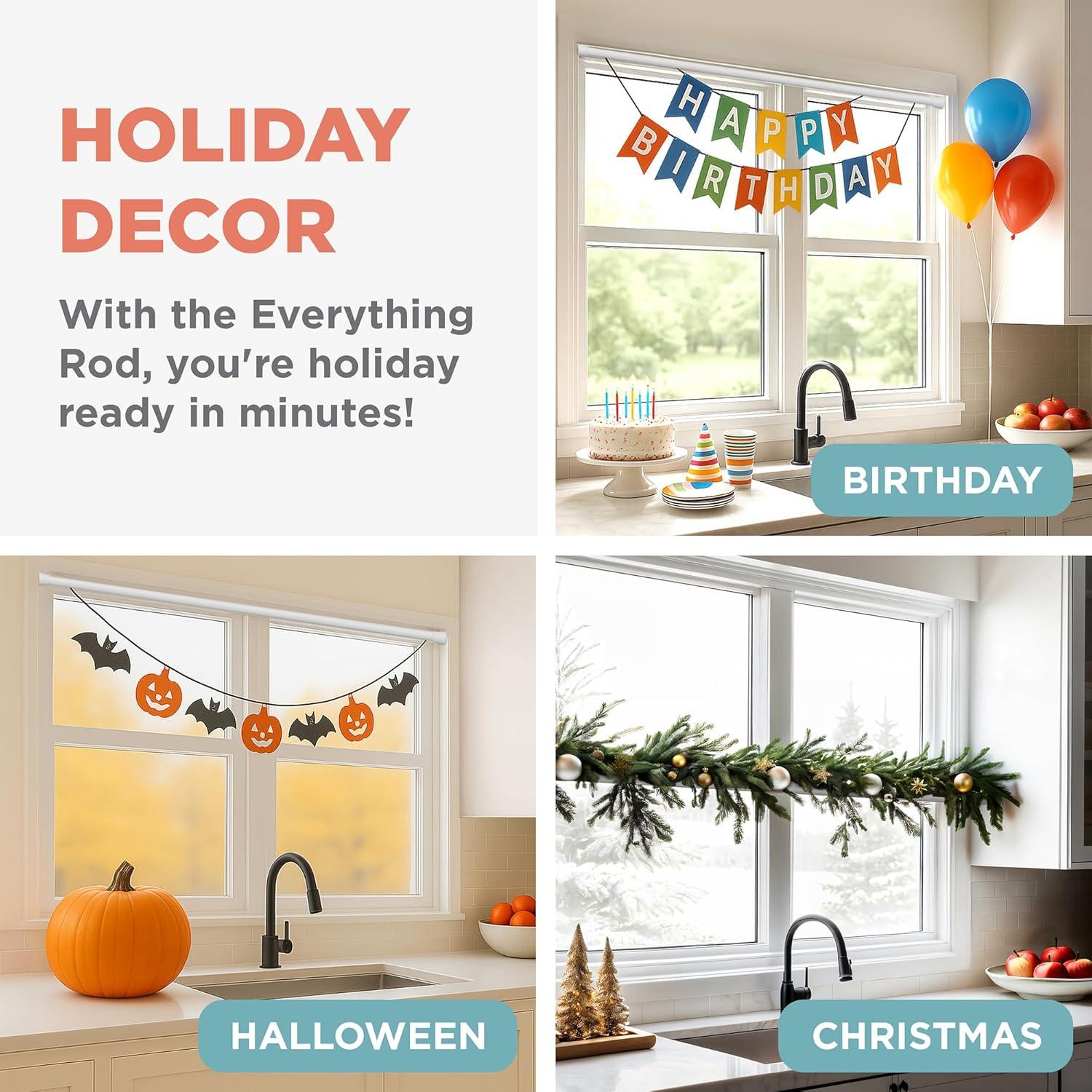 Zenna Home Shower Curtain Rod 60 in. L White