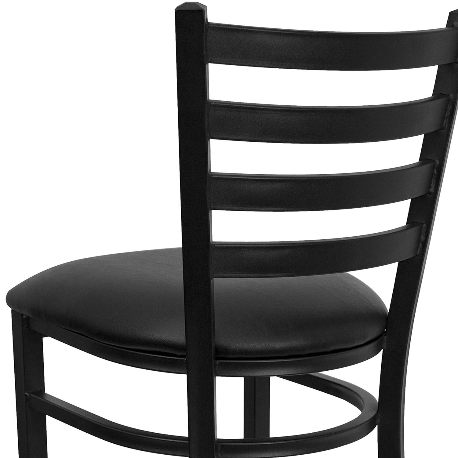 Home Square Hercules 31" Ladder Back Metal Bar Stool in Black - Set of 2