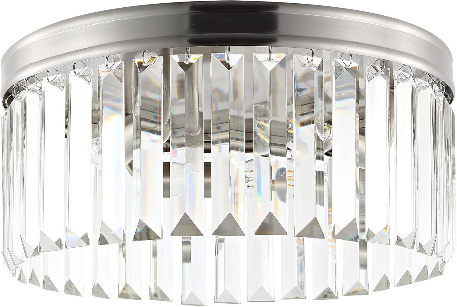 Ruslen 3 Light 13" Flush Mount - Brushed Nickel - Safavieh.