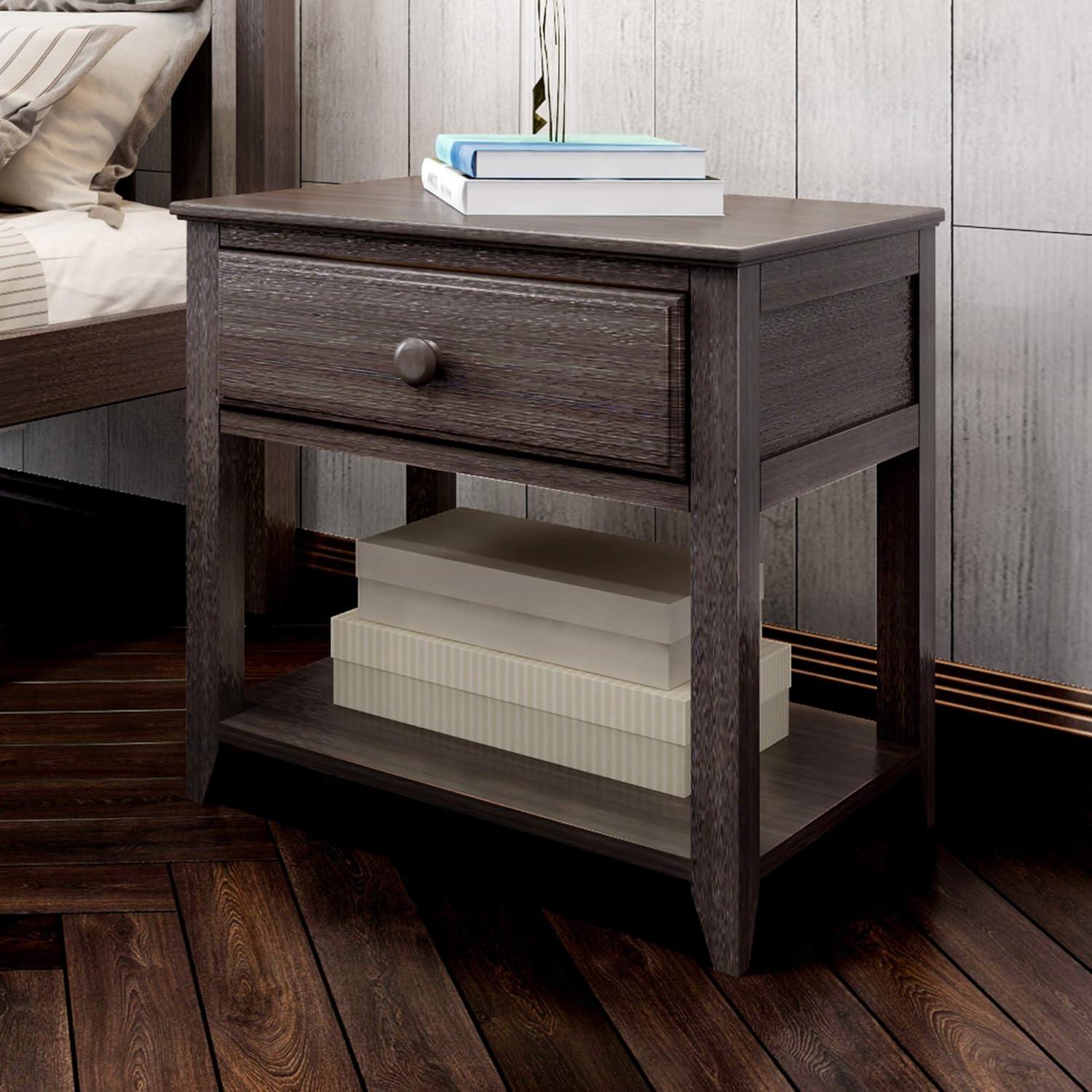 Plank+Beam Nightstand with Drawer and Shelf