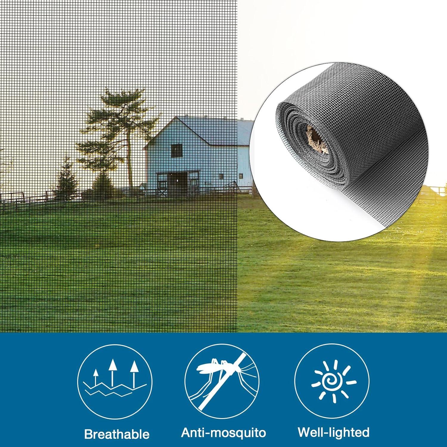 Window And Screen Door Replacement, 48" X 115" Durable Fiberglass Screen Grid - Patio And Window Screen And Sliding Screen Door Repair