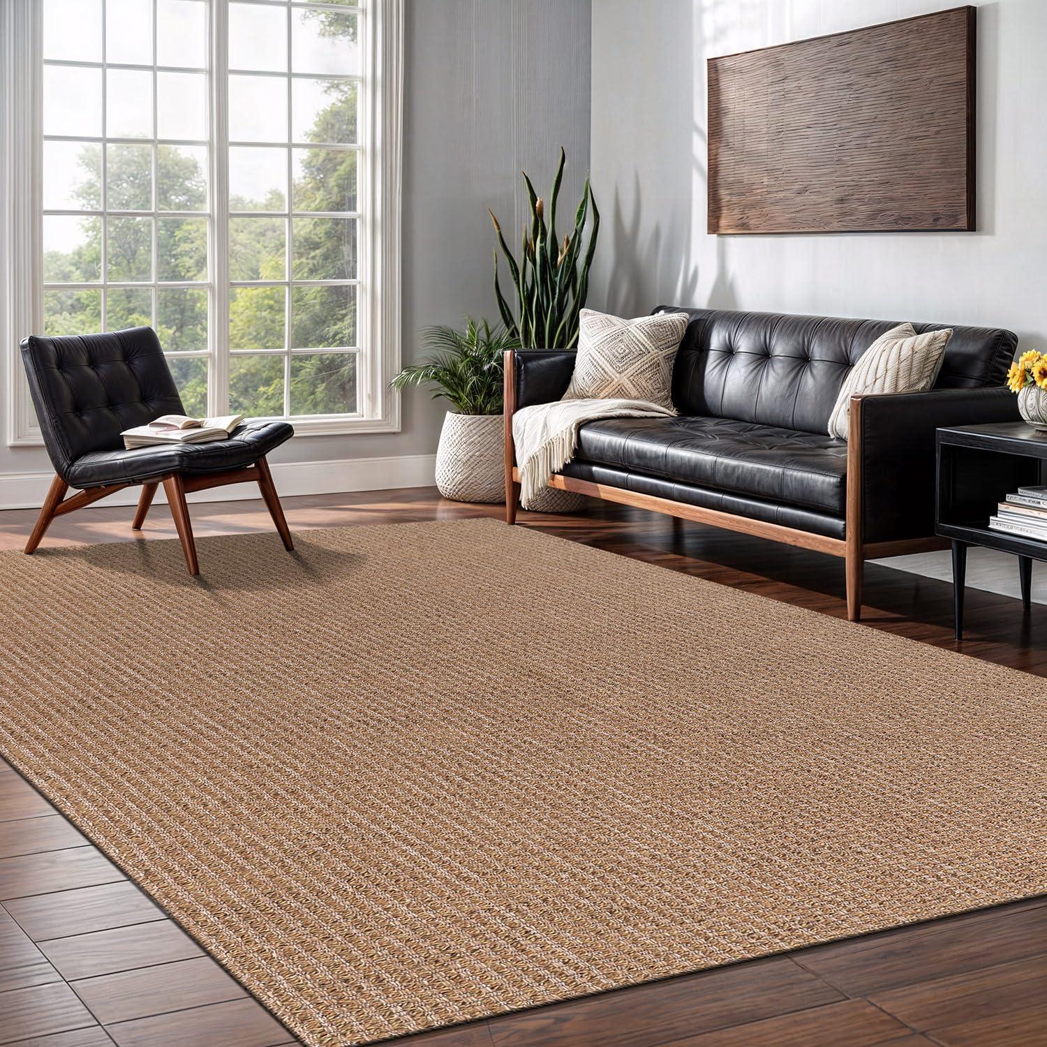 4'x6' Pata Hand Woven Chunky Jute Area Rug, Natural - JONATHAN Y